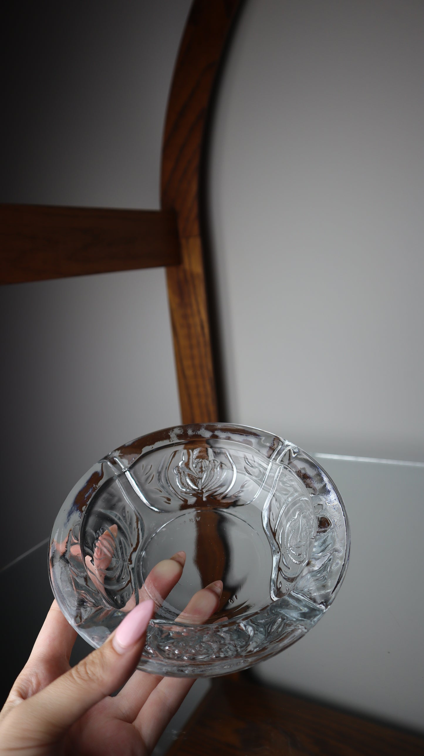Rose Pattern Glass Ashtray