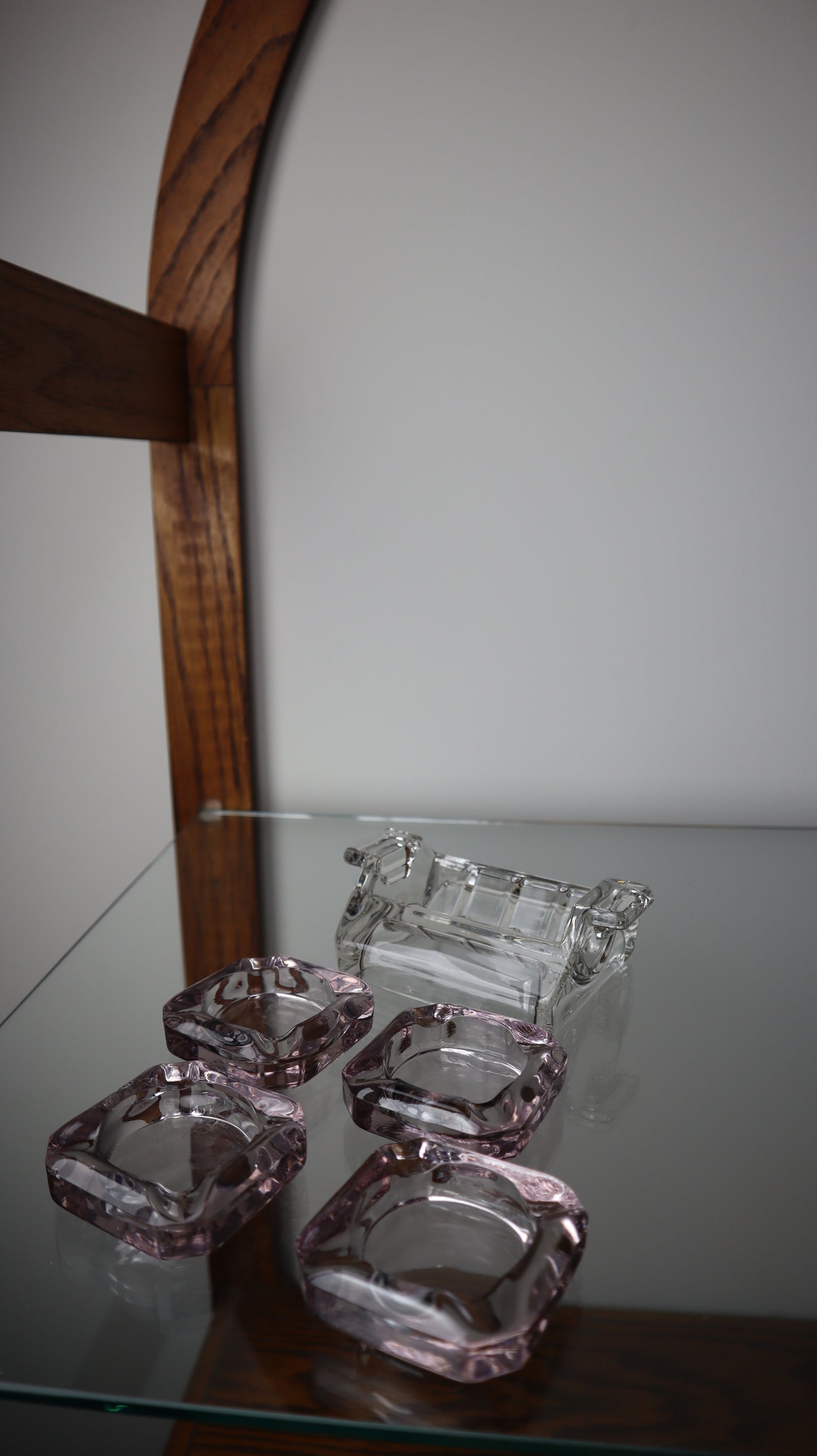 Cambridge Clear Glass Ashtray Set
