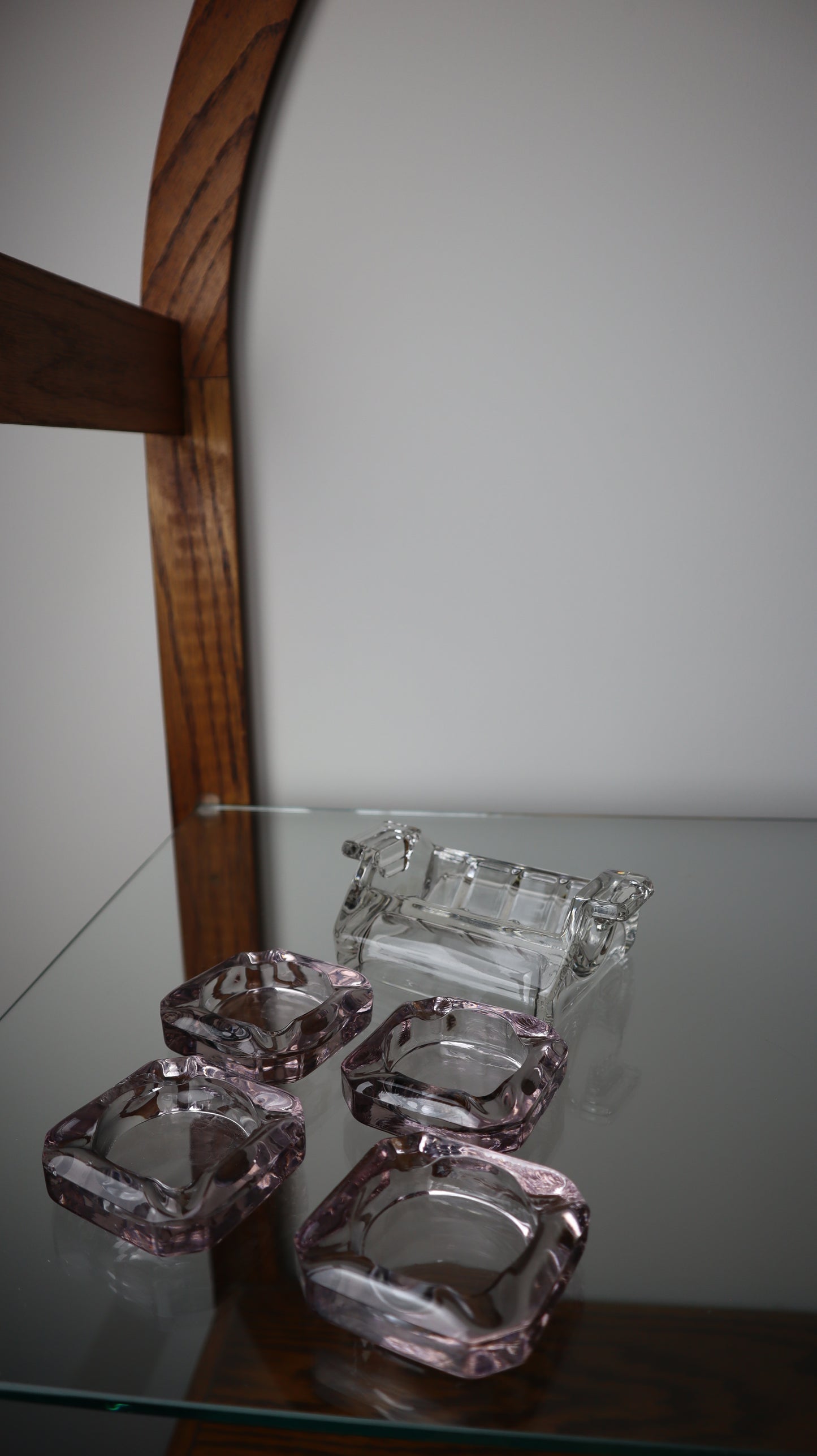 Cambridge Clear Glass Ashtray Set