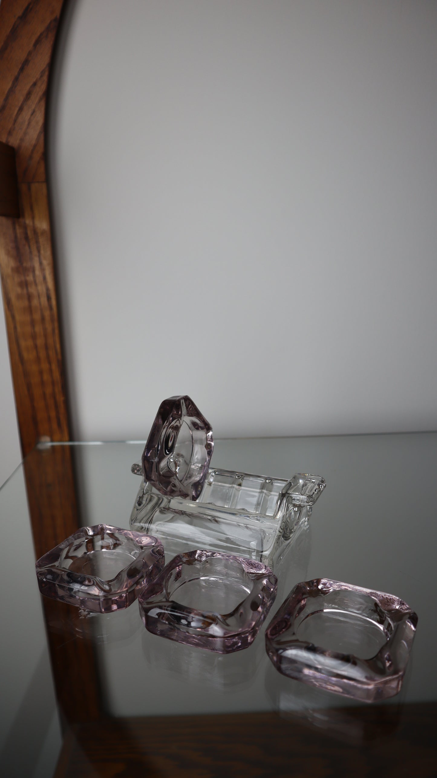 Cambridge Clear Glass Ashtray Set