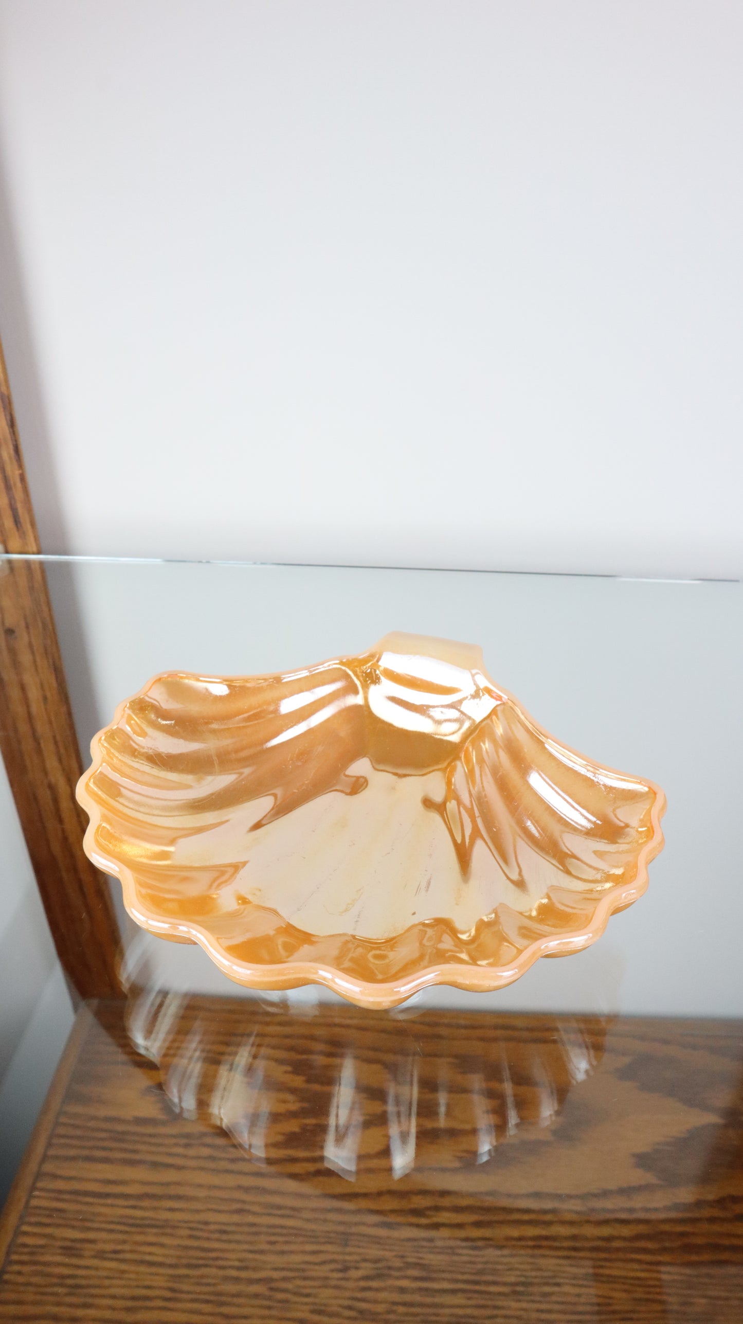 Vintage Carnival Glass Shell Ashtray