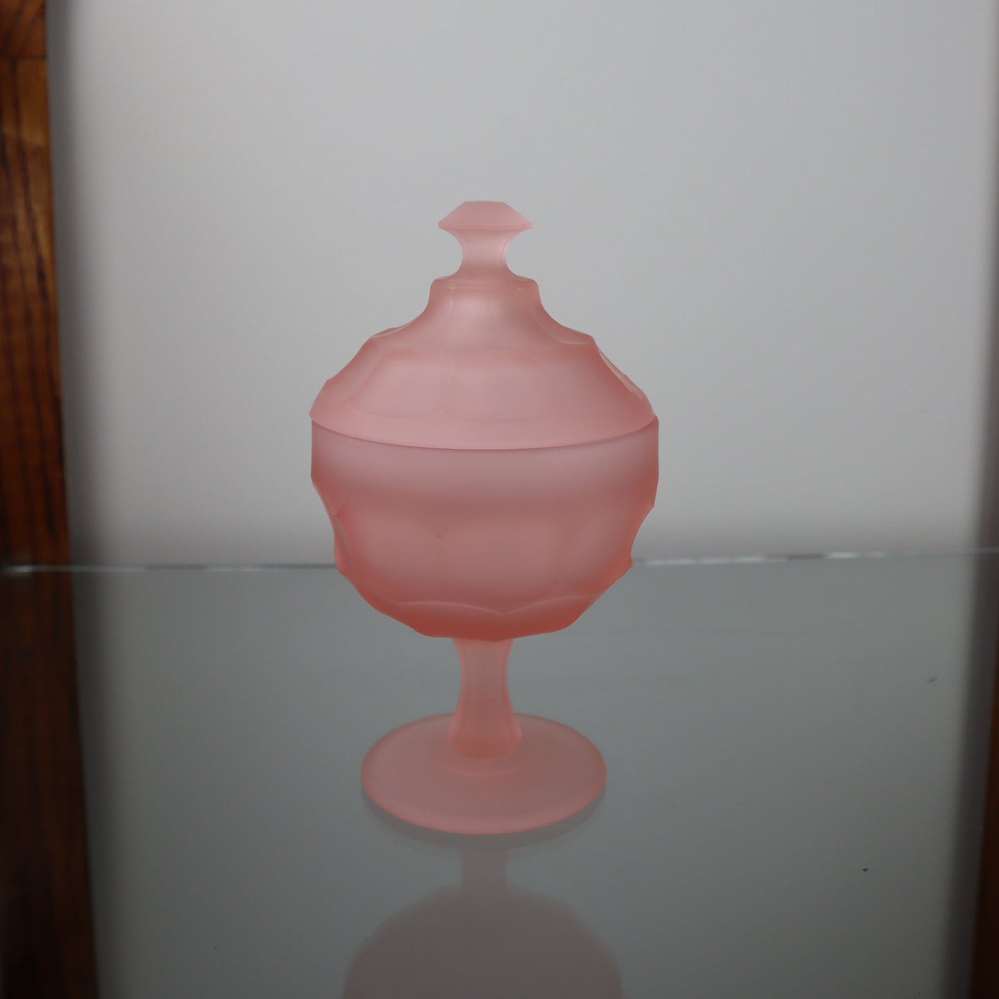 Vintage 1940's Blush Pink Frosted Trinket Dish