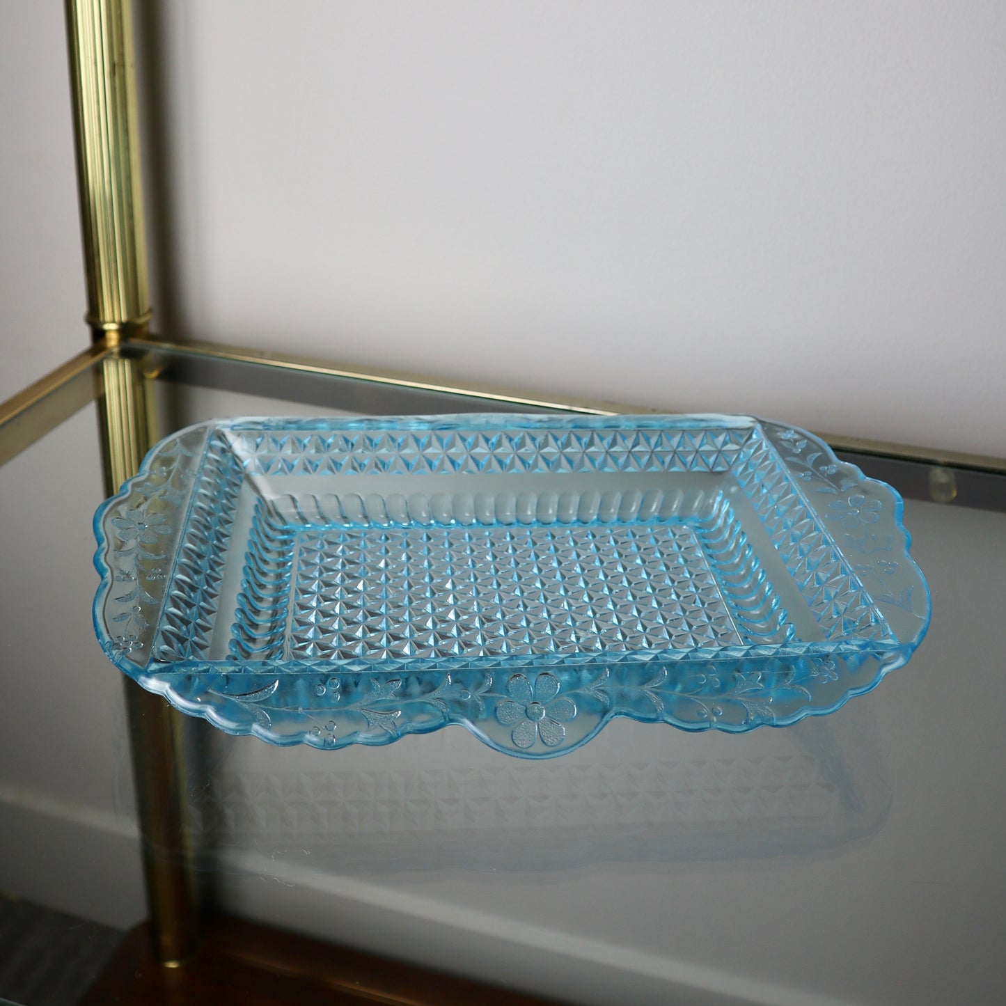 Wildflower Blue Glass Tray