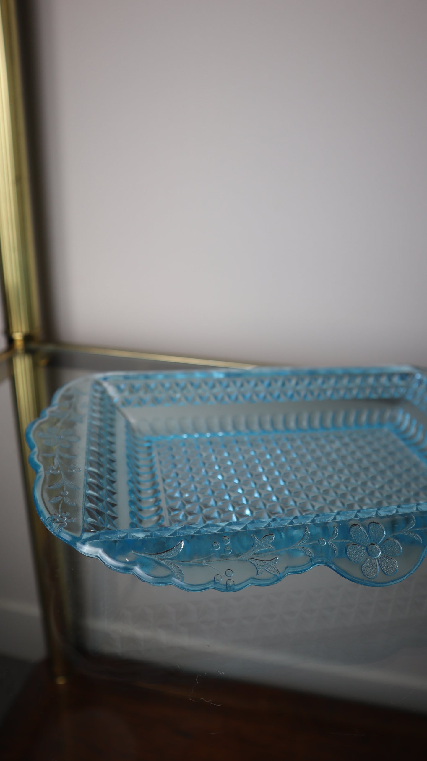 Wildflower Blue Glass Tray