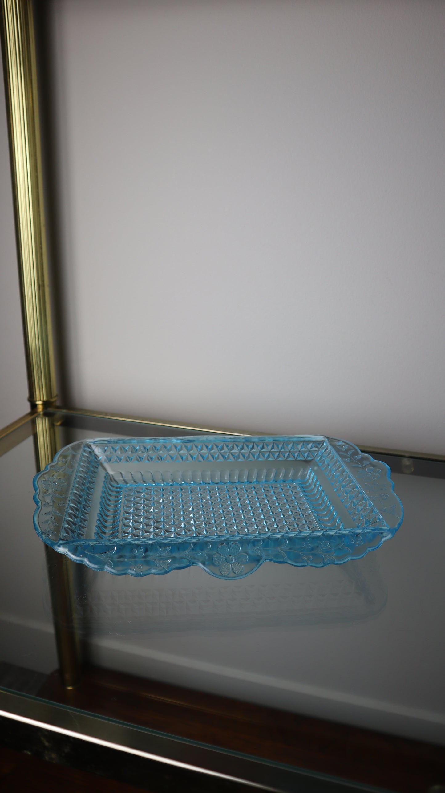 Wildflower Blue Glass Tray