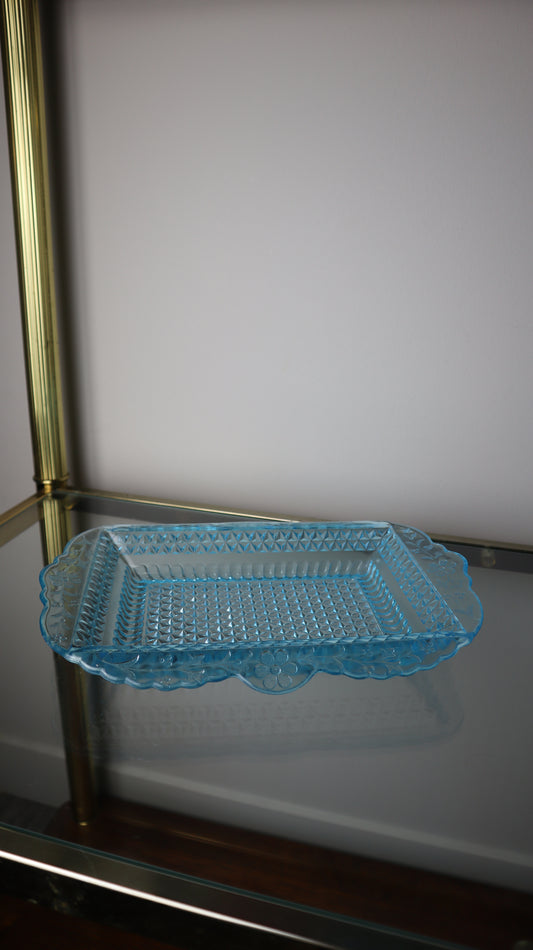 Wildflower Blue Glass Tray
