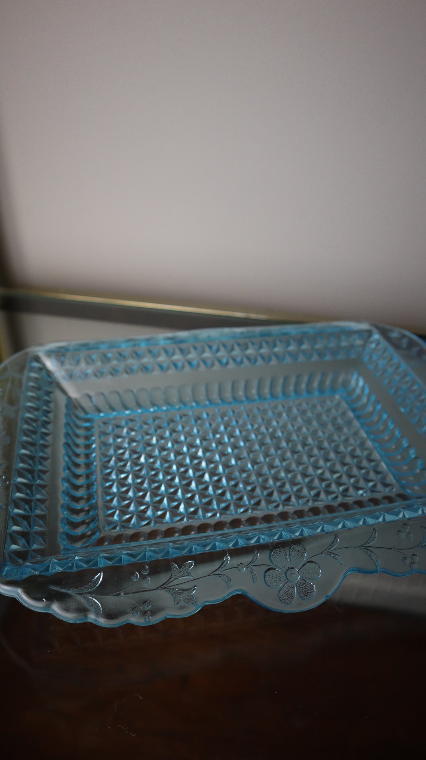 Wildflower Blue Glass Tray