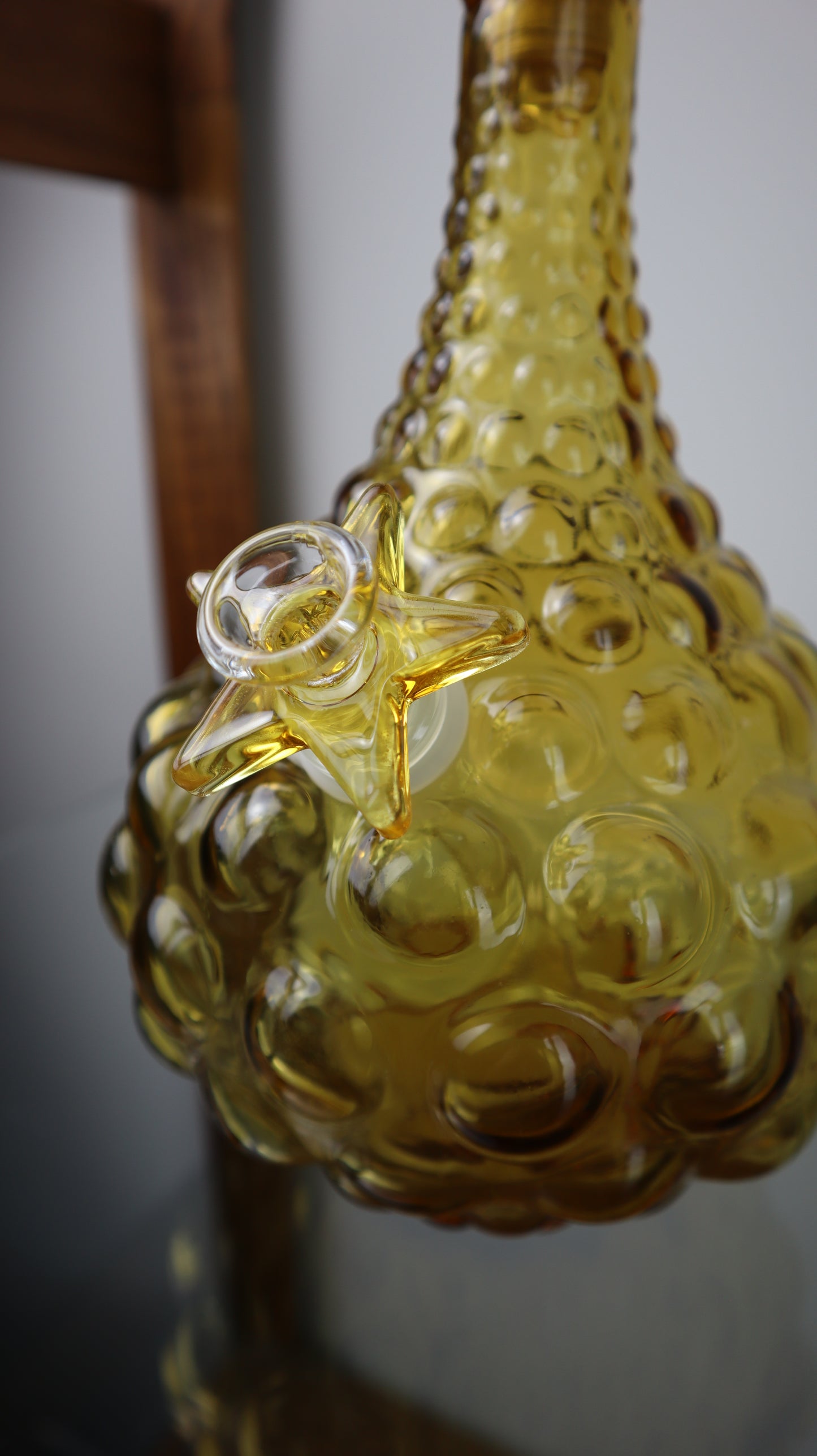 Amber Hobnail Genie Bottle