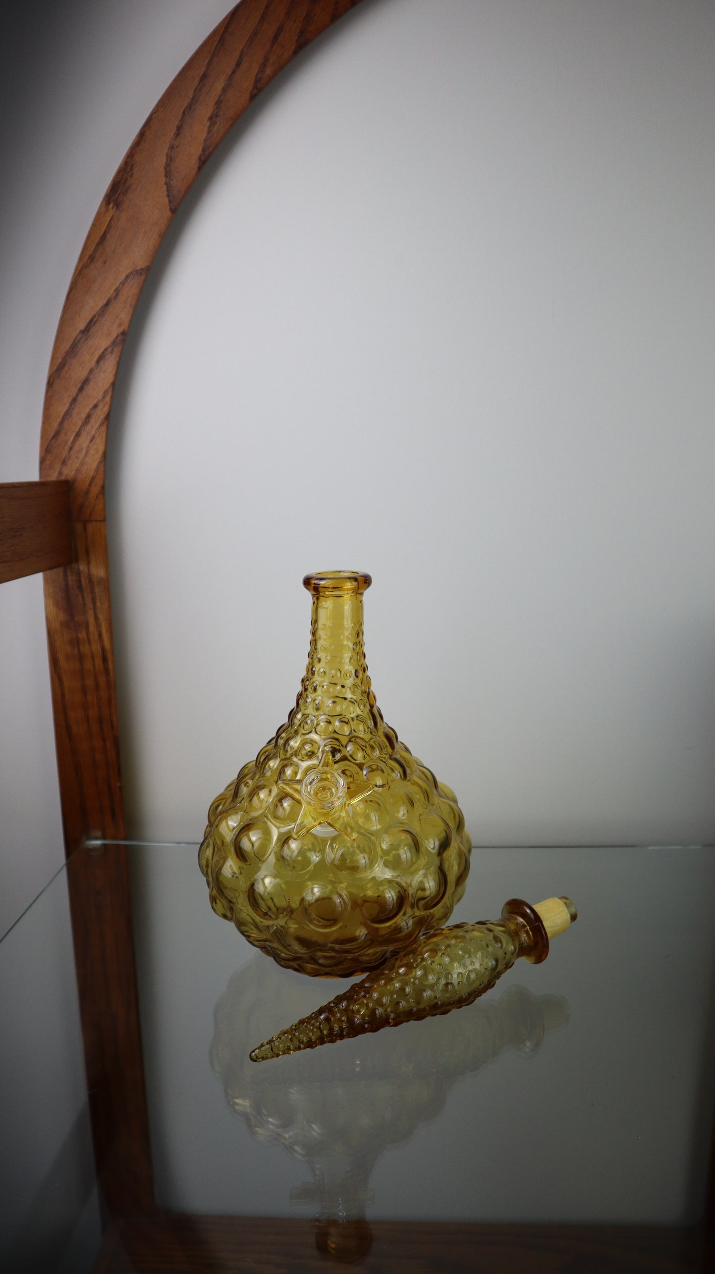 Amber Hobnail Genie Bottle