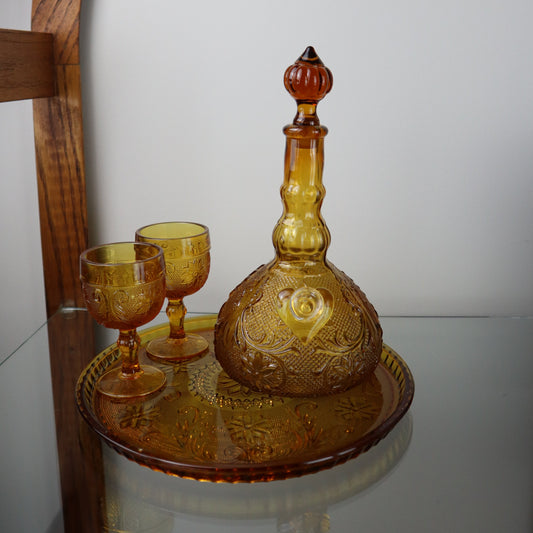 Amber Glass Tiara Set