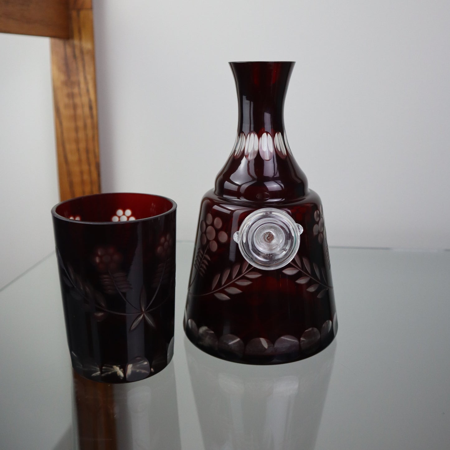 Bohemian Czech Cranberry Water Carafe