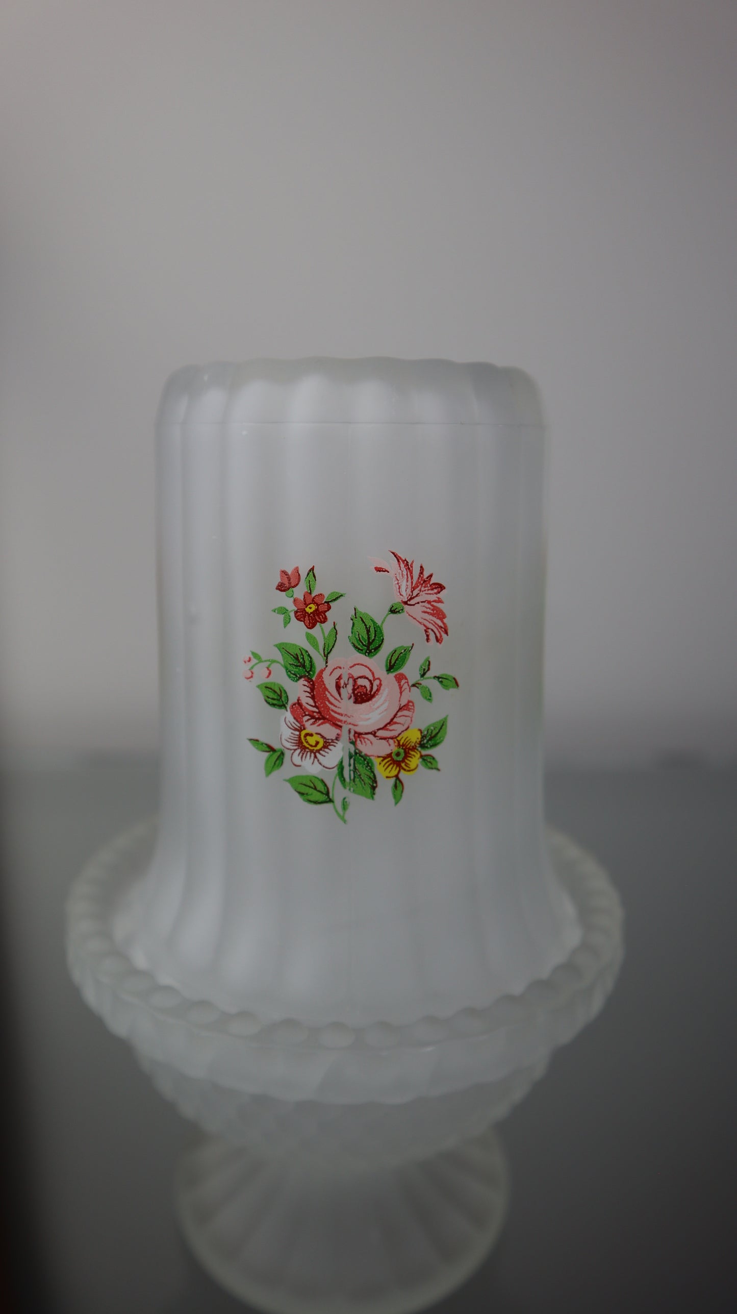 Vintage Satin Frosted Hobnail Fairy Lamp