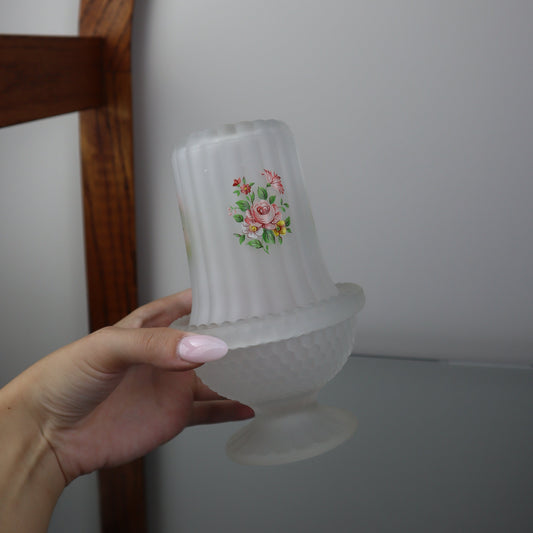 Vintage Satin Frosted Hobnail Fairy Lamp