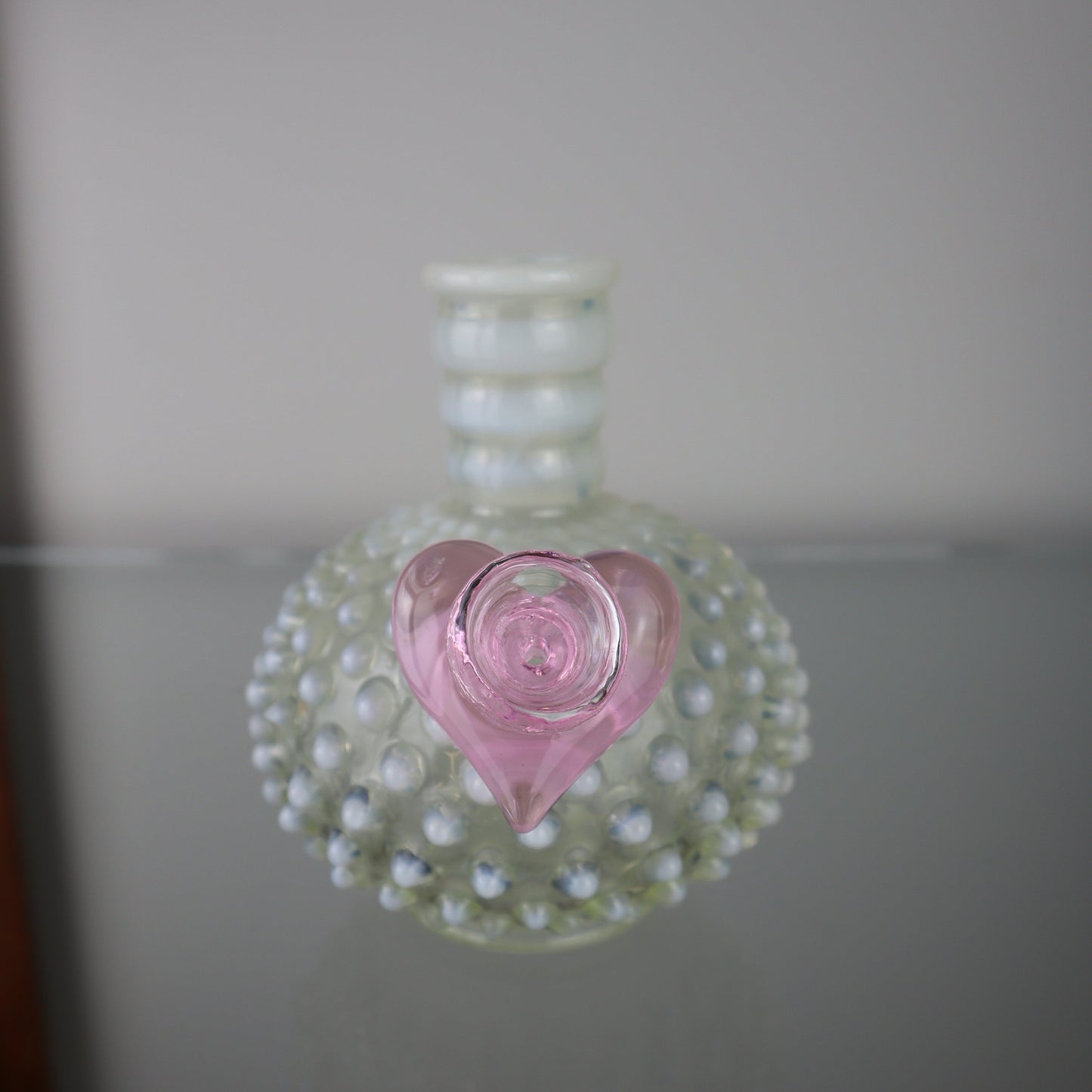 Hobnail with Pink Heart Bowl