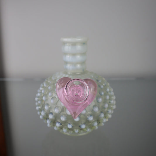 Hobnail with Pink Heart Bowl