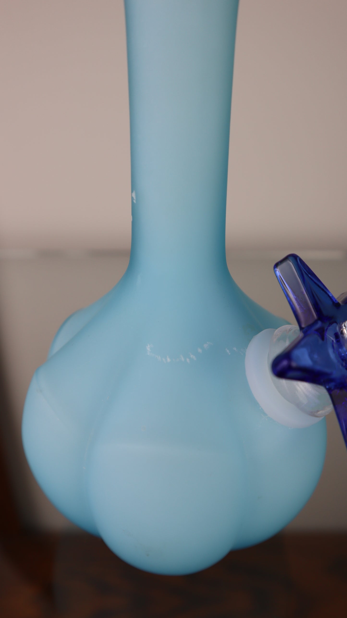 Blue Frosted Glass Piece with Star Bowl