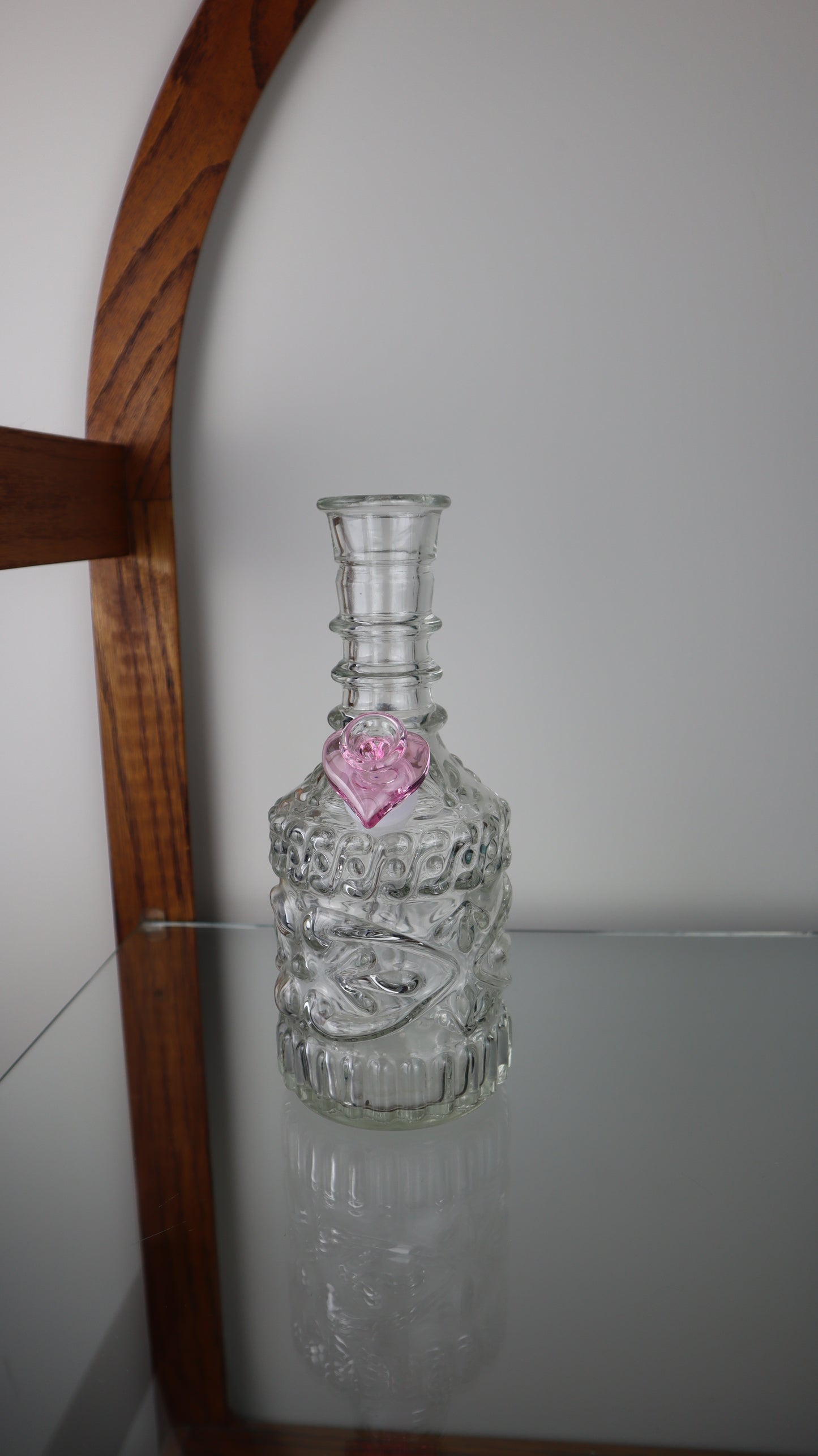 Clear Jim Beam Pink Heart Bowl