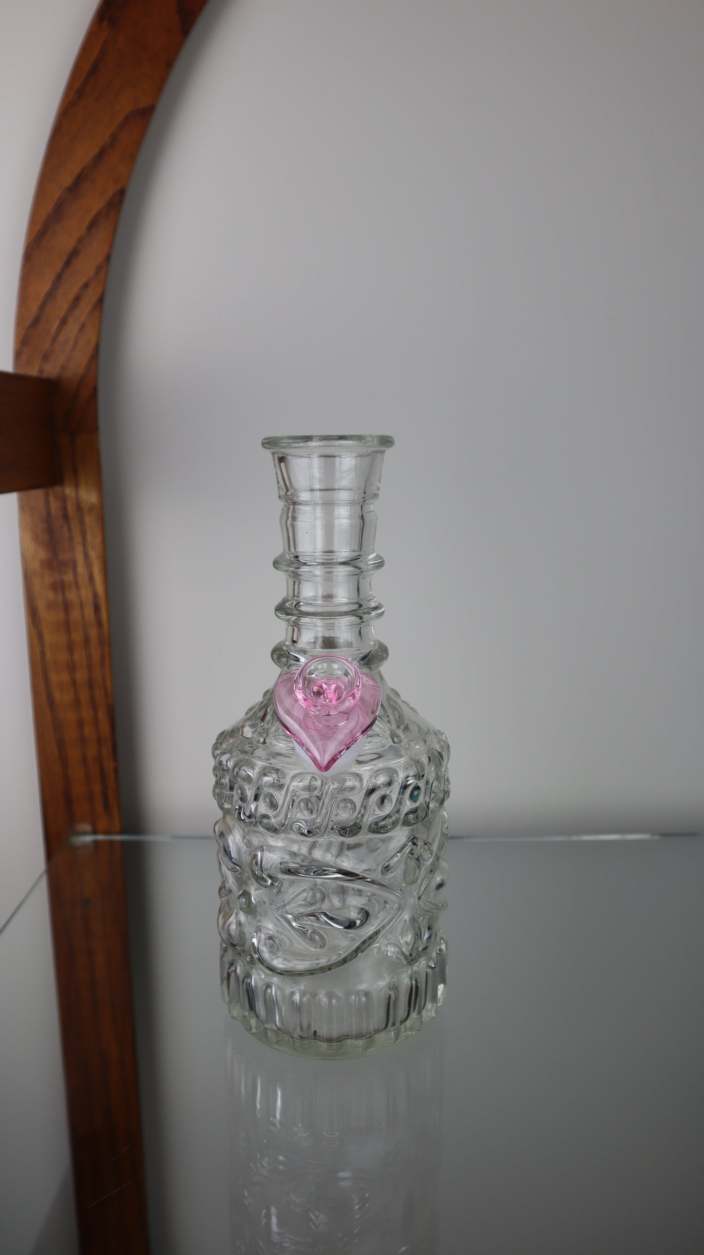 Clear Jim Beam Pink Heart Bowl