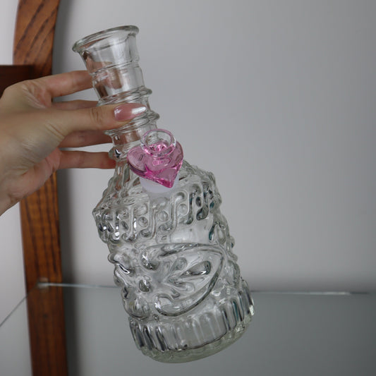 Clear Jim Beam Pink Heart Bowl