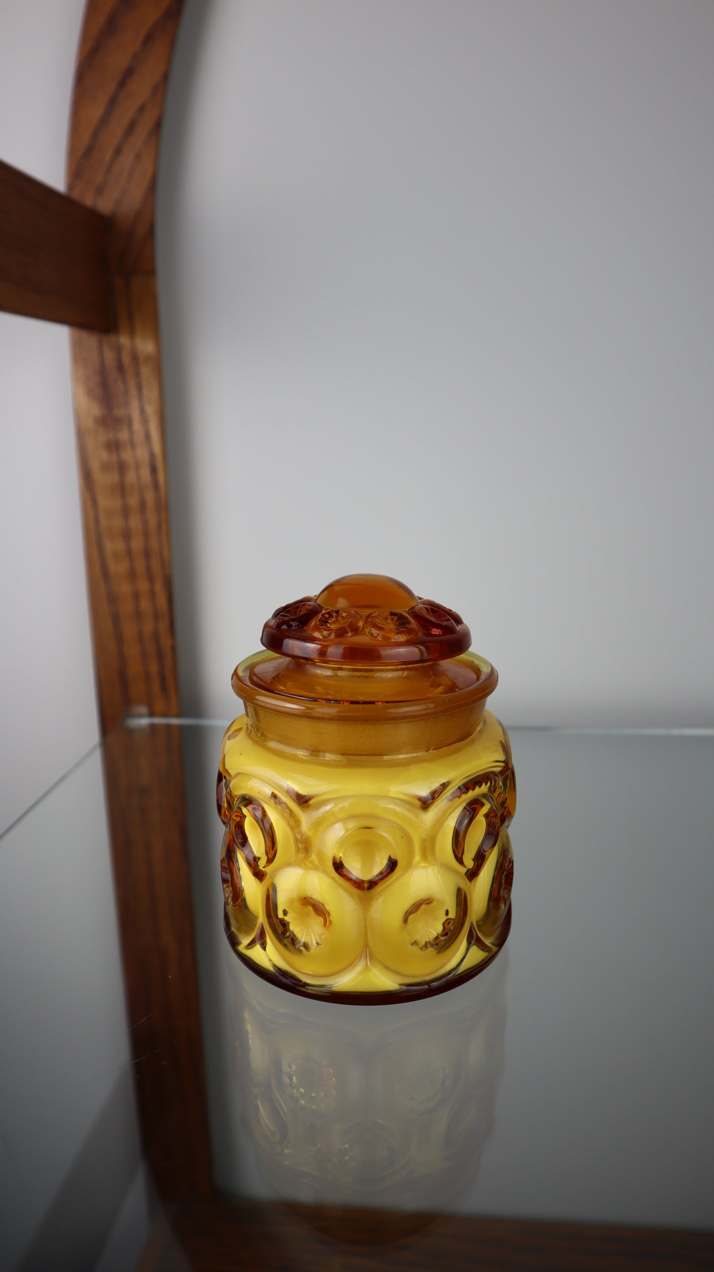 L.E Smith Moon and Stars Amber 3 Wick Candle