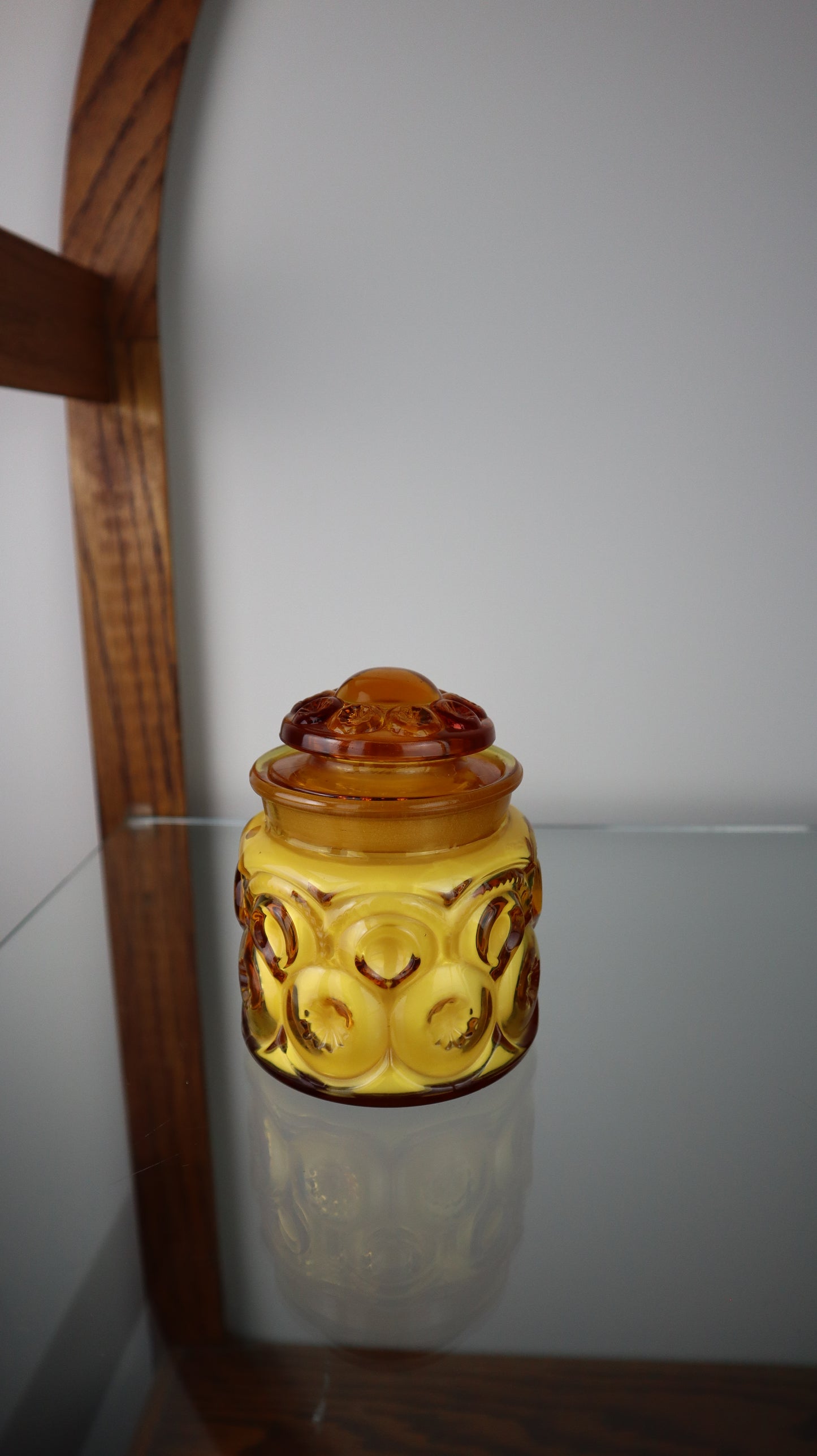 L.E Smith Moon and Stars Amber 3 Wick Candle