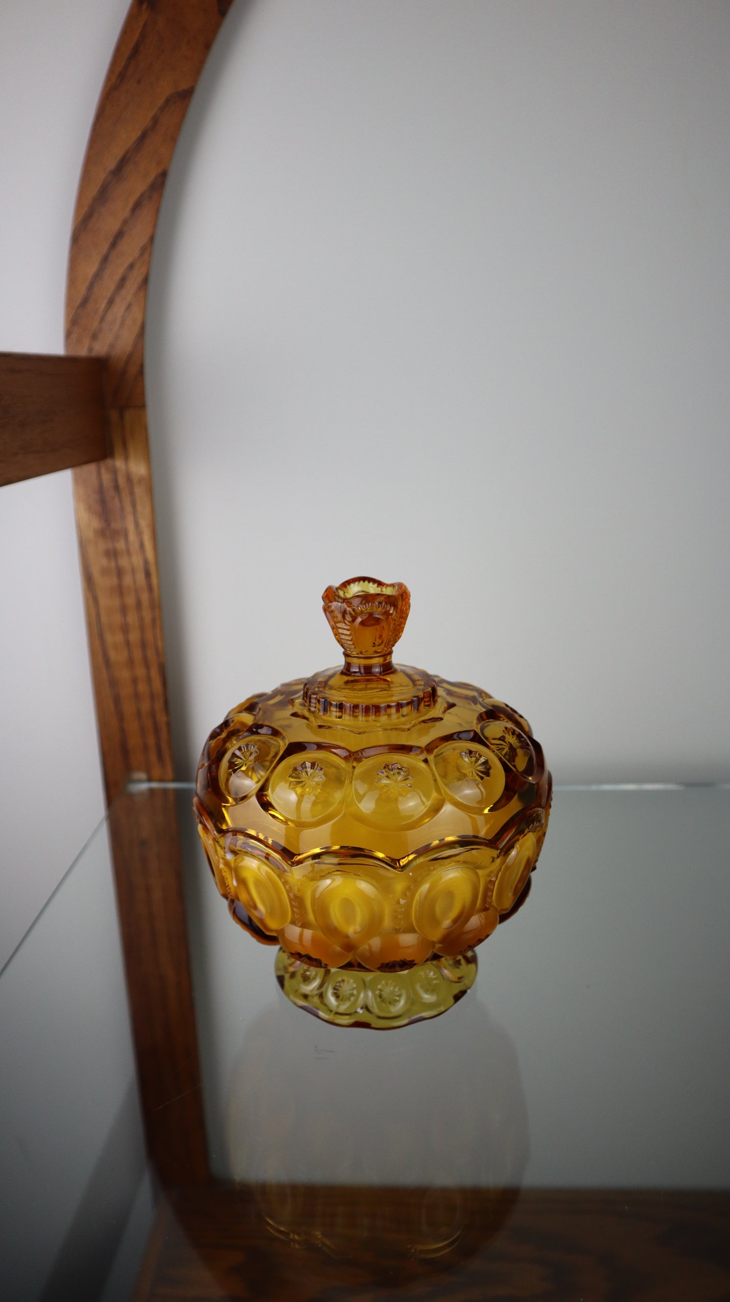 Moon and Stars Amber Candy Dish Candle