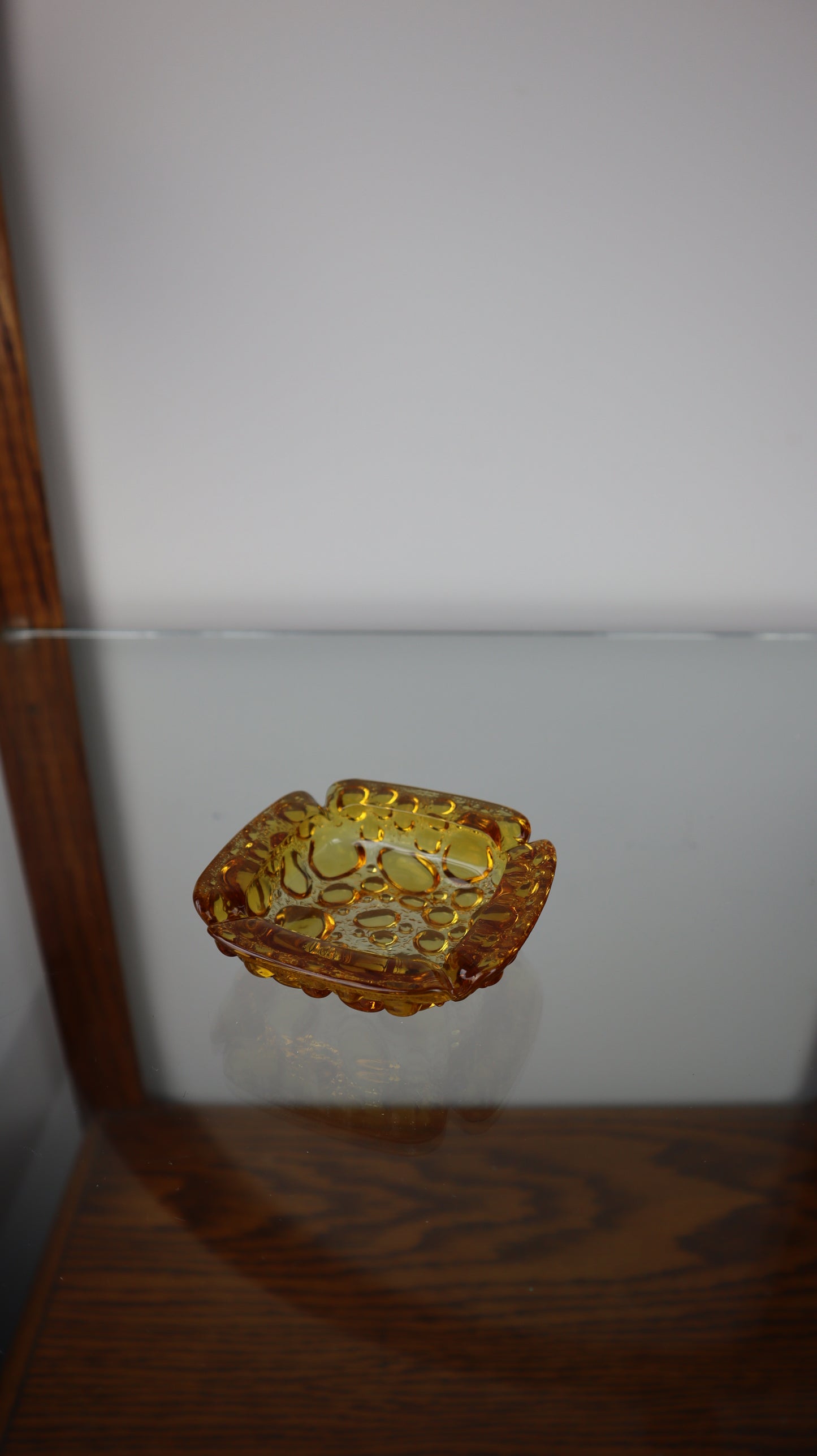 Amber Libbey Pebbled Ashtray