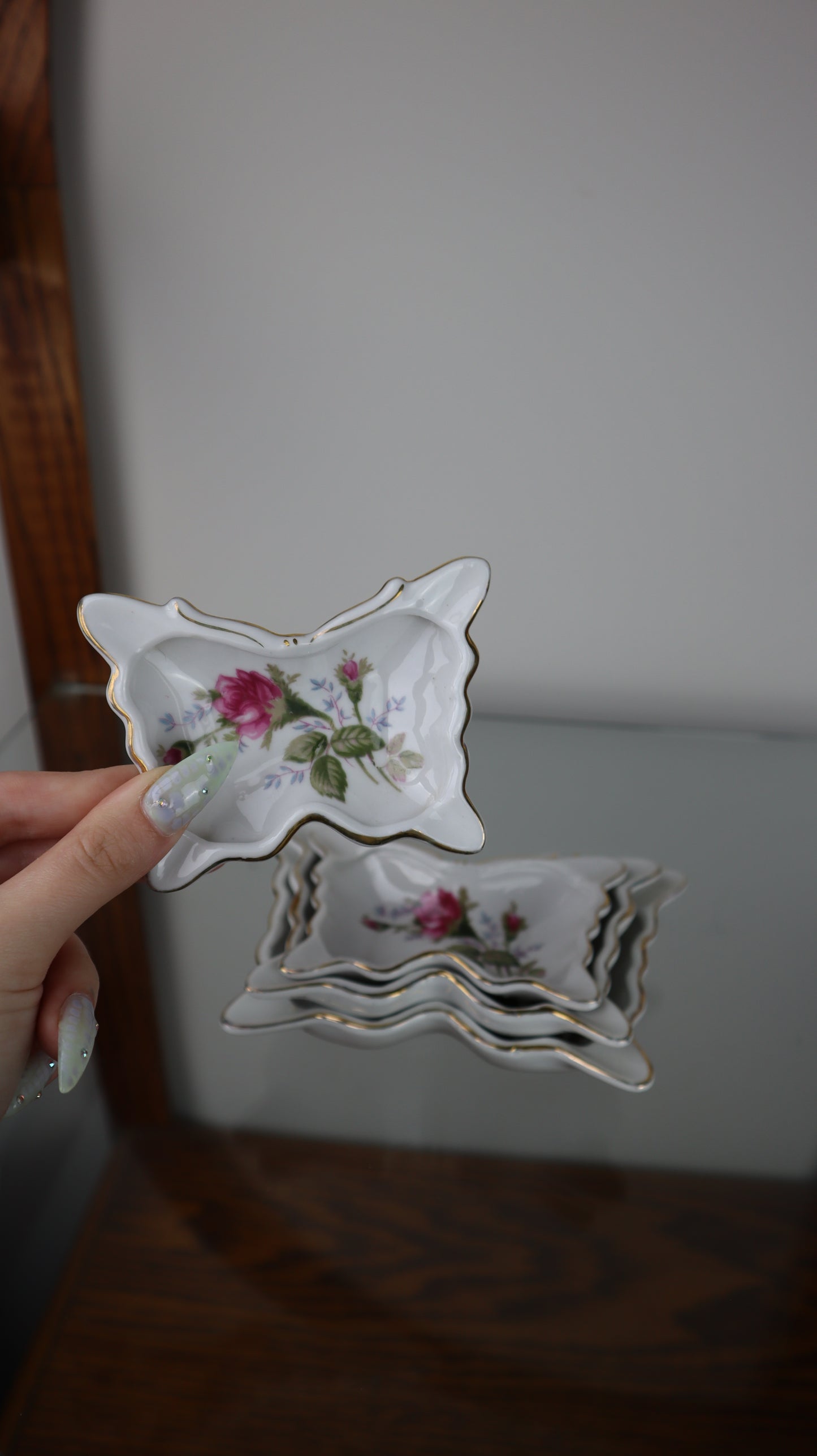 Porcelain Nesting Butterfly Ashtrays