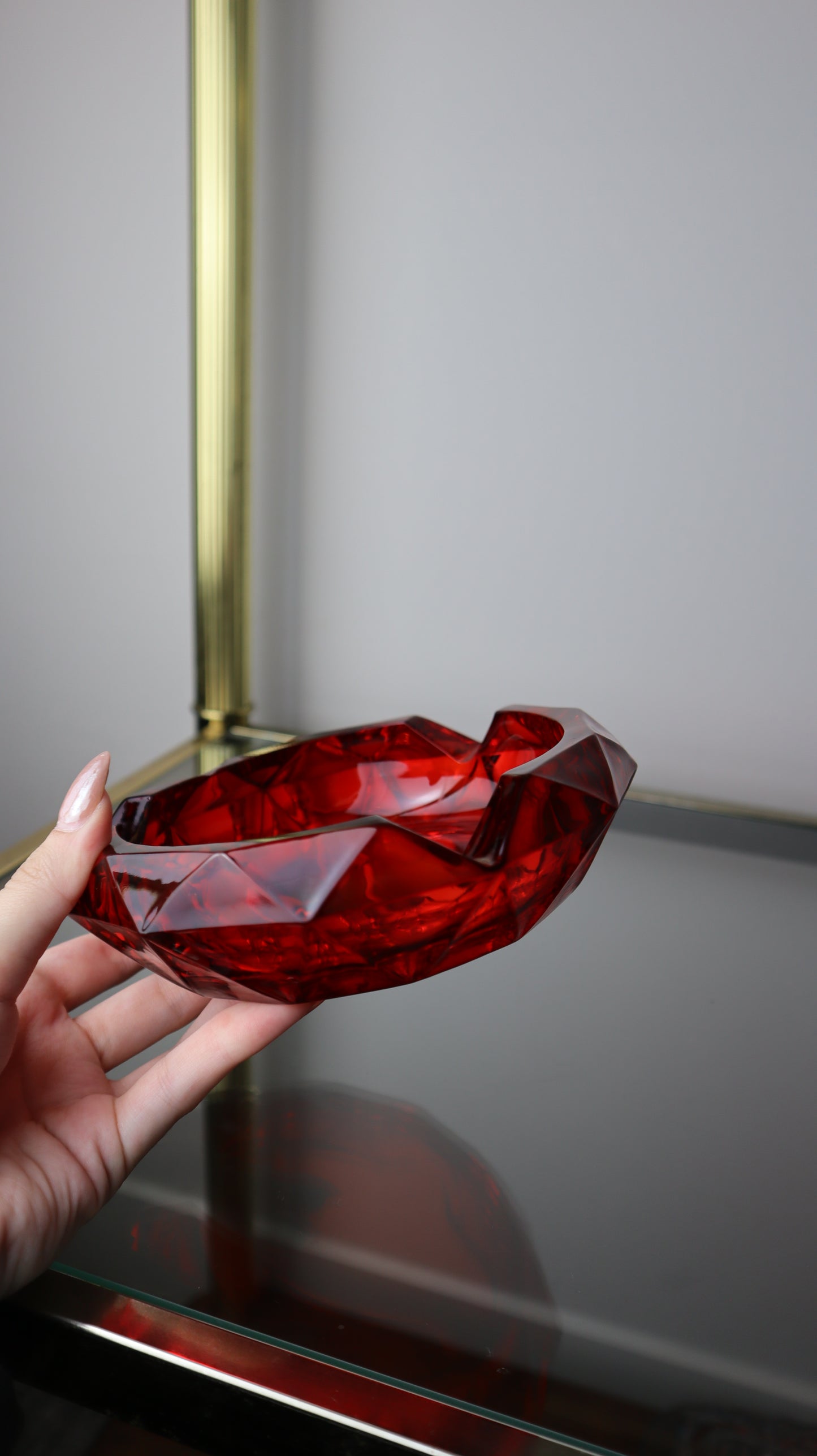 Viking MCM Ruby Red Diamond Ashtray