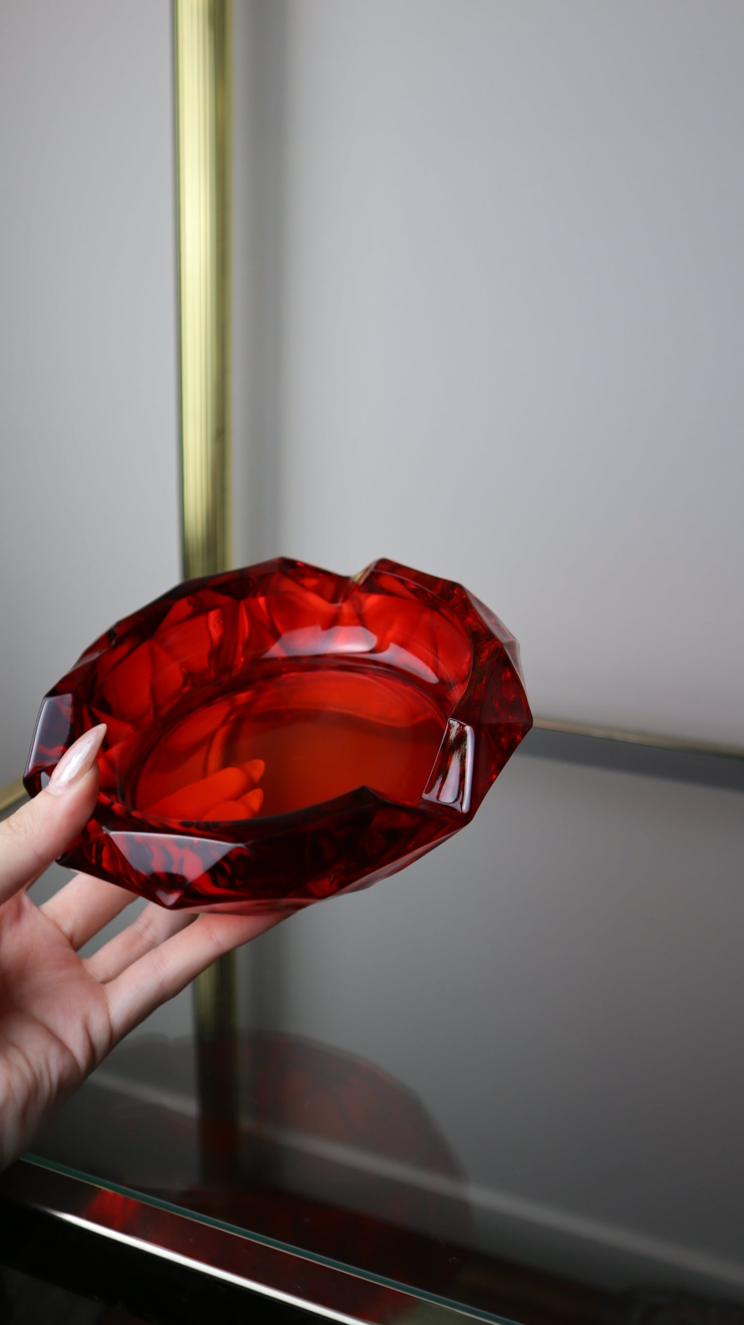 Viking MCM Ruby Red Diamond Ashtray