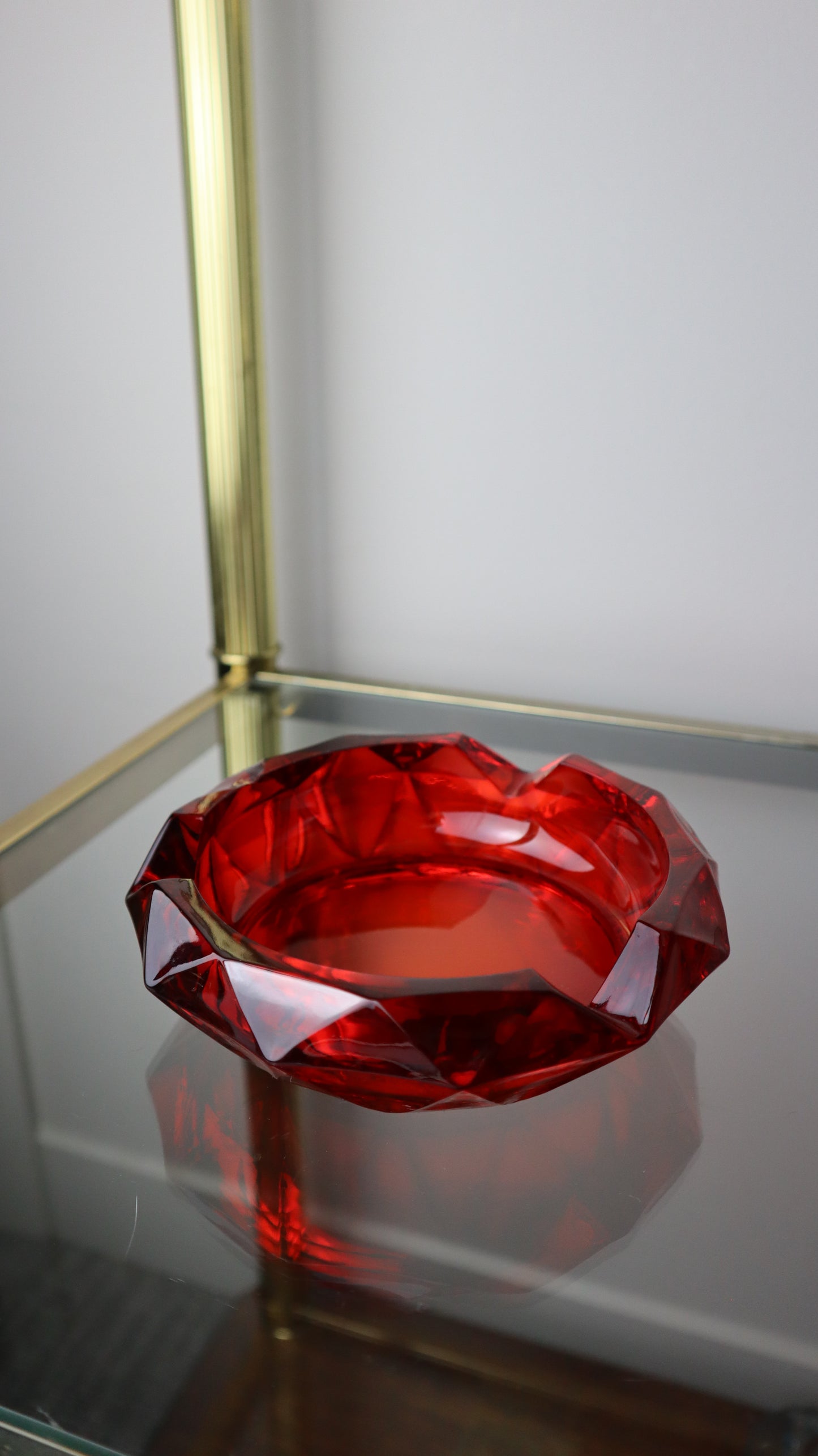 Viking MCM Ruby Red Diamond Ashtray