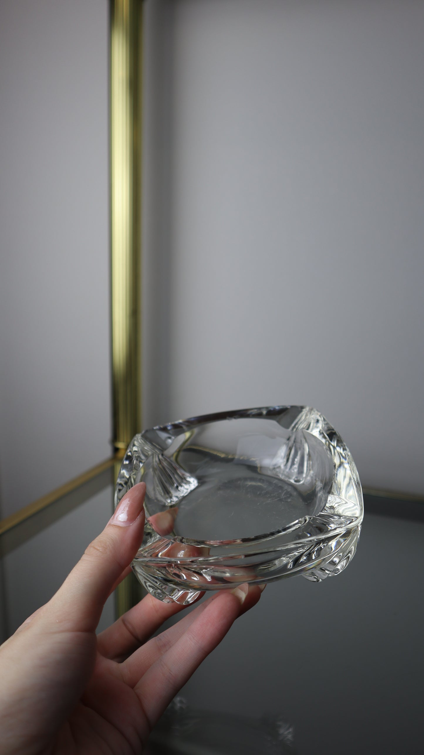 Clear Glass Footed Ashtray