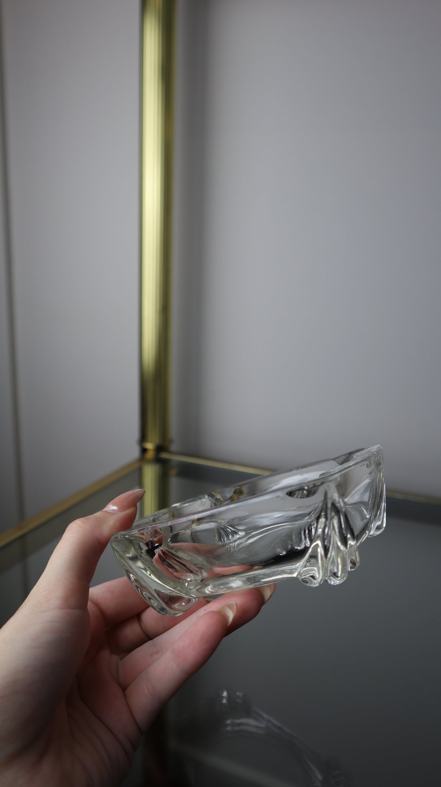 Clear Glass Footed Ashtray