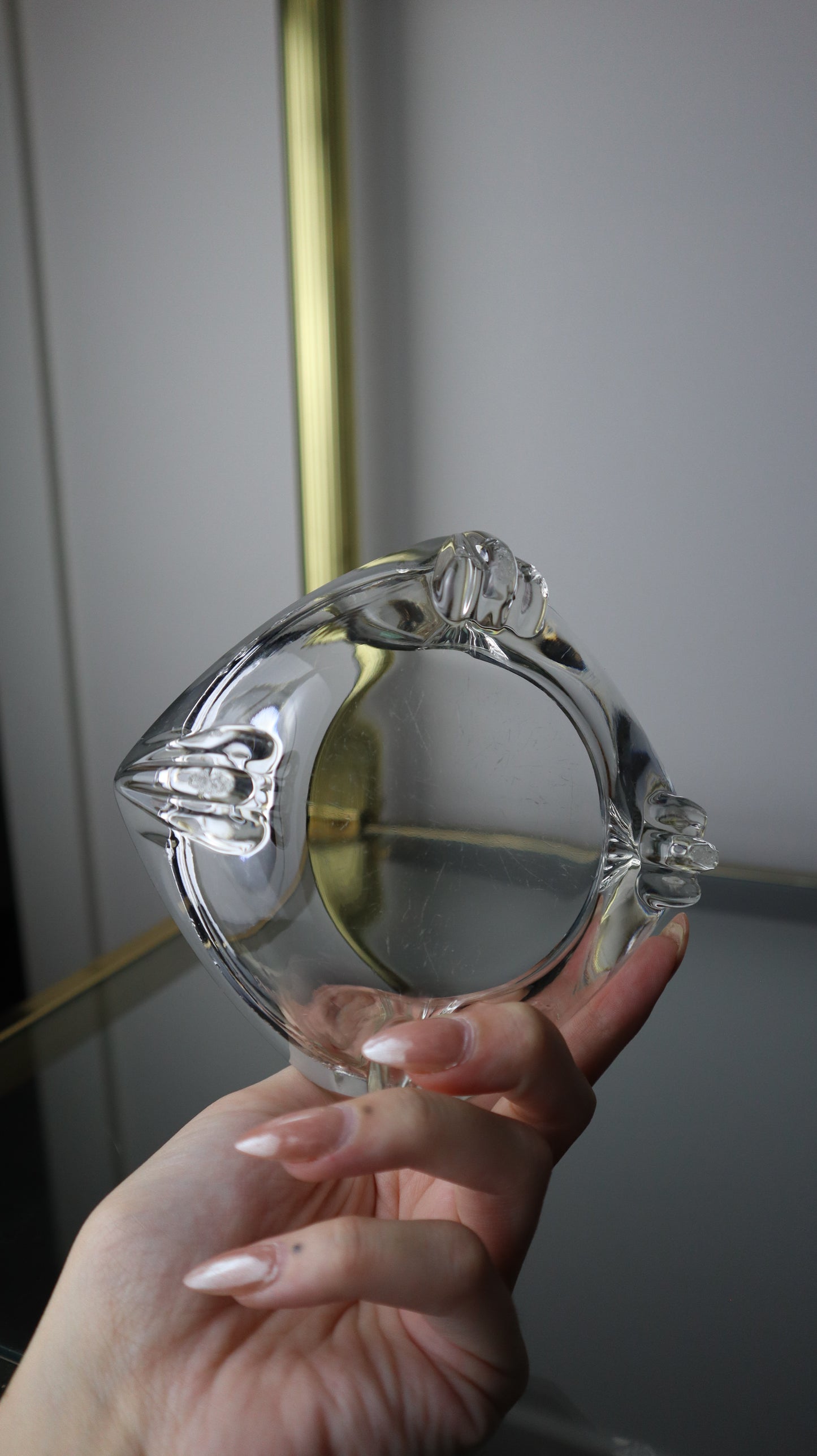 Clear Glass Footed Ashtray