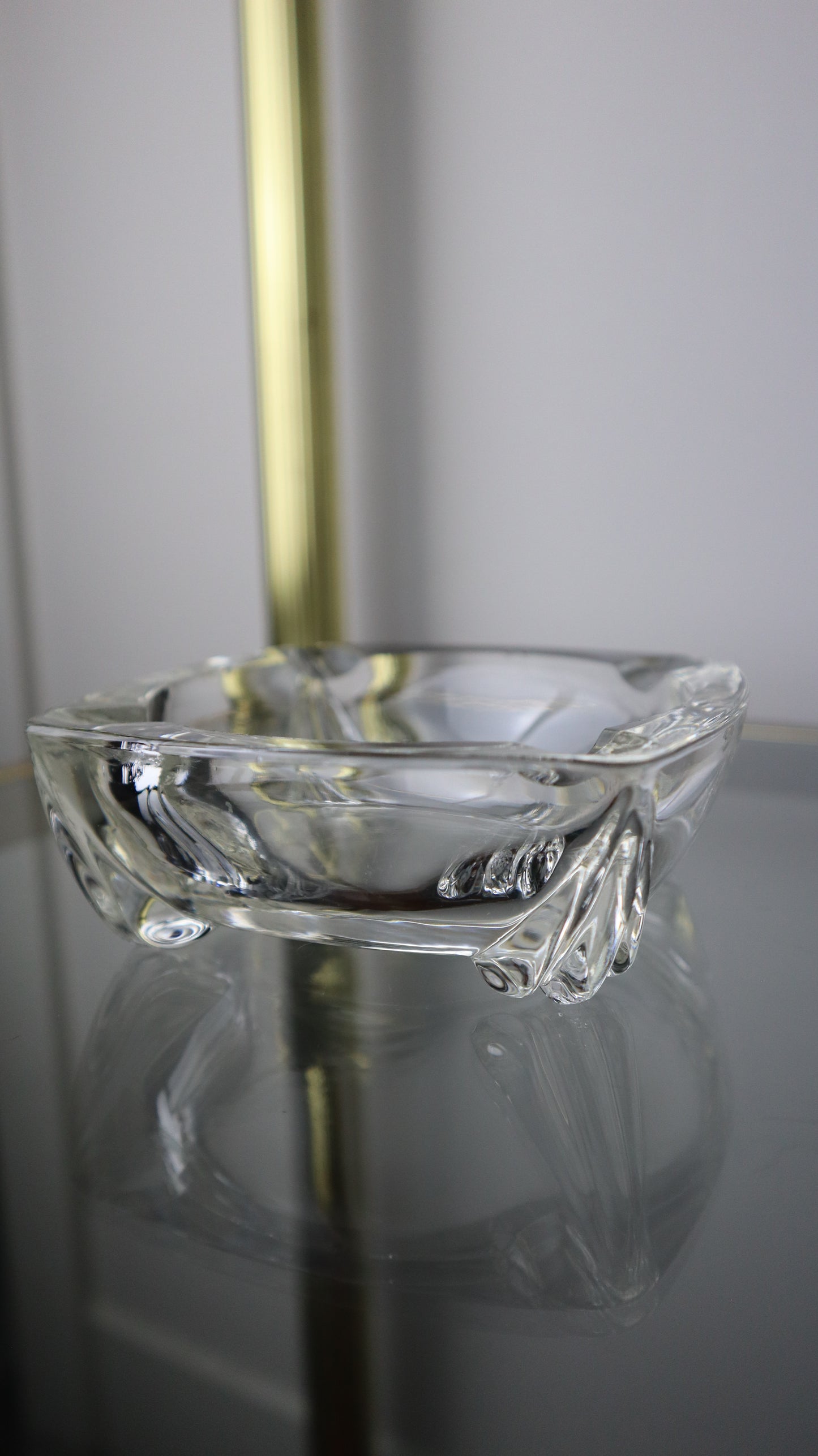 Clear Glass Footed Ashtray