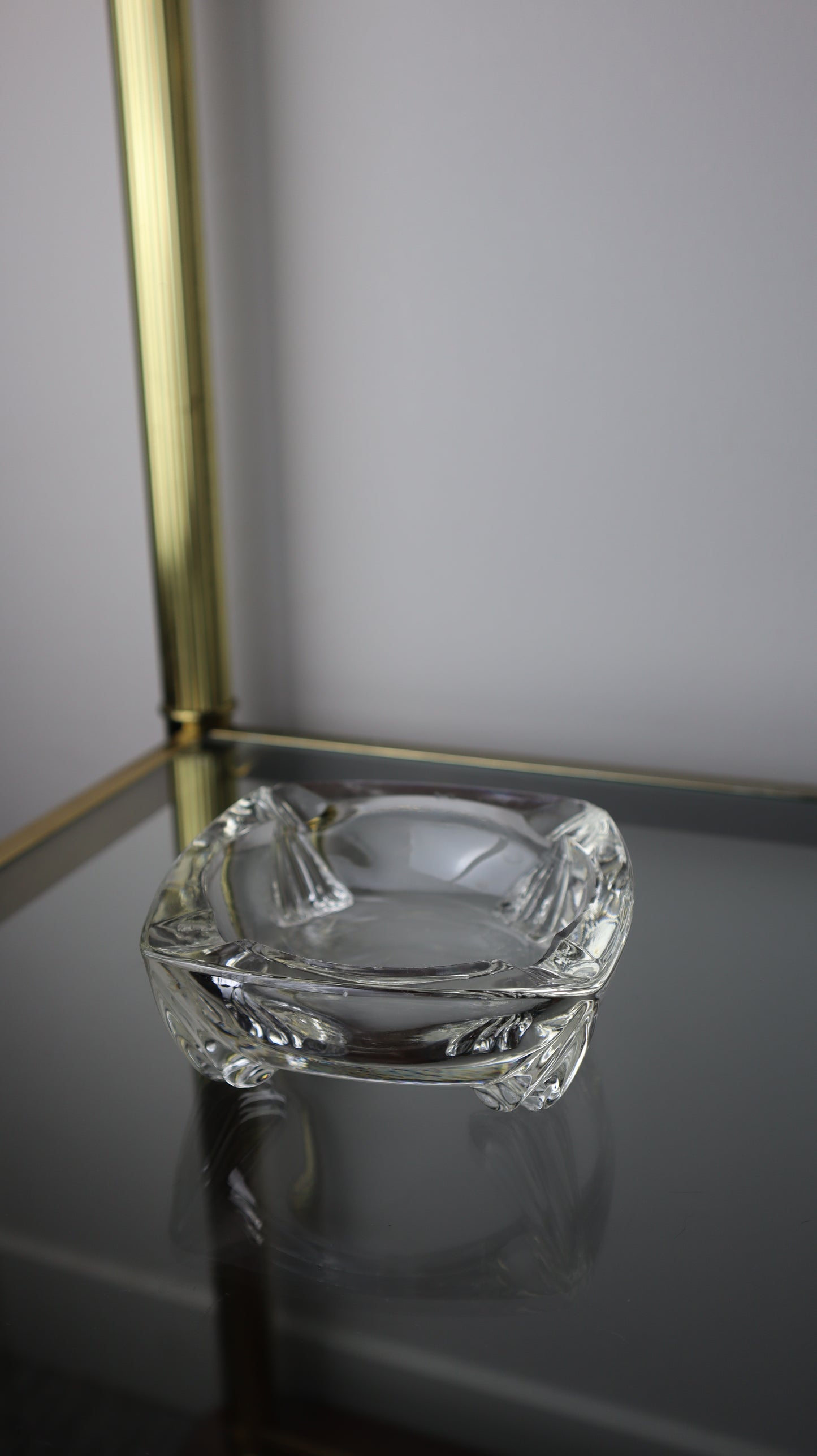 Clear Glass Footed Ashtray