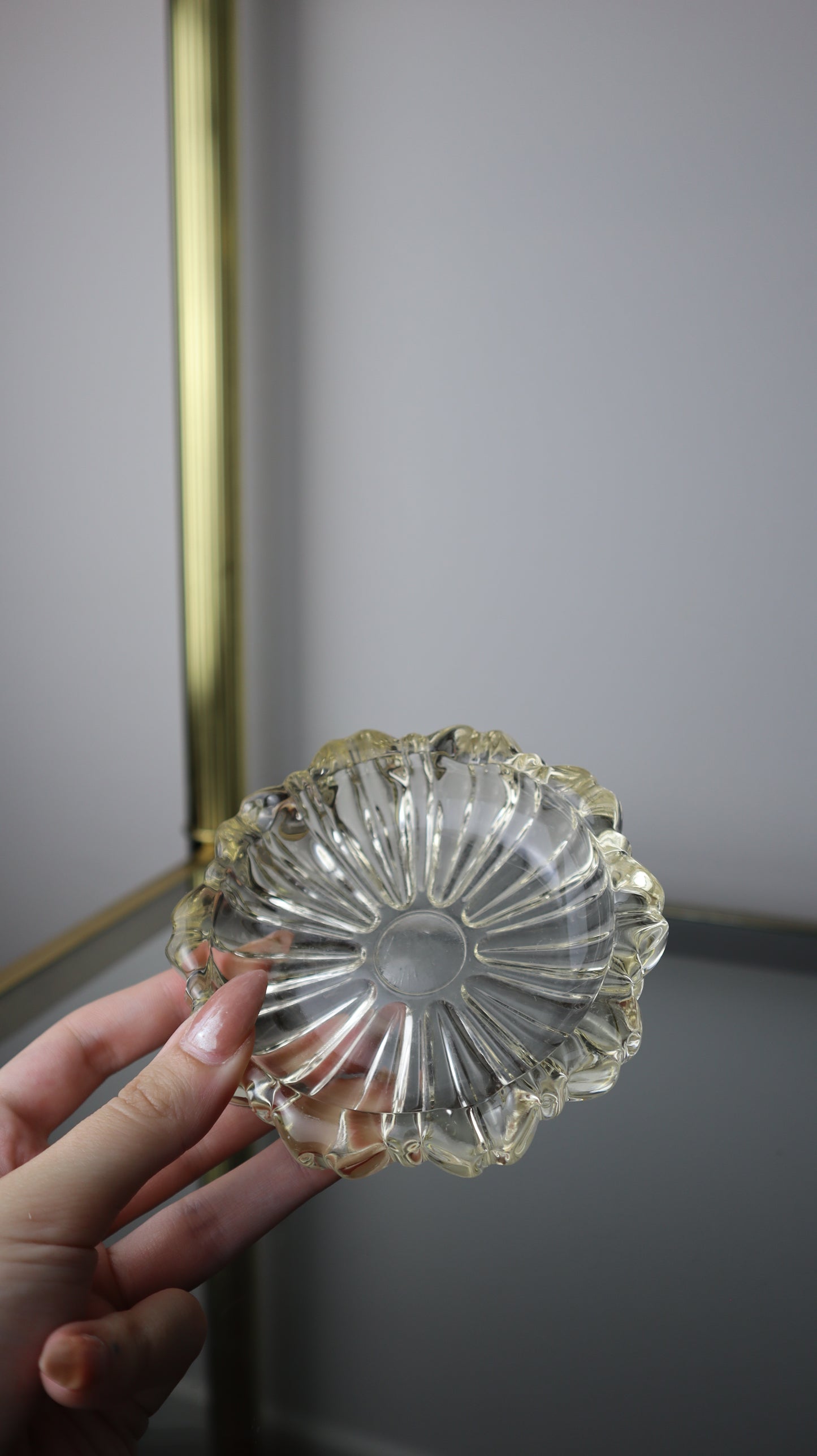 Clear Glass Scalloped Edge Ashtray