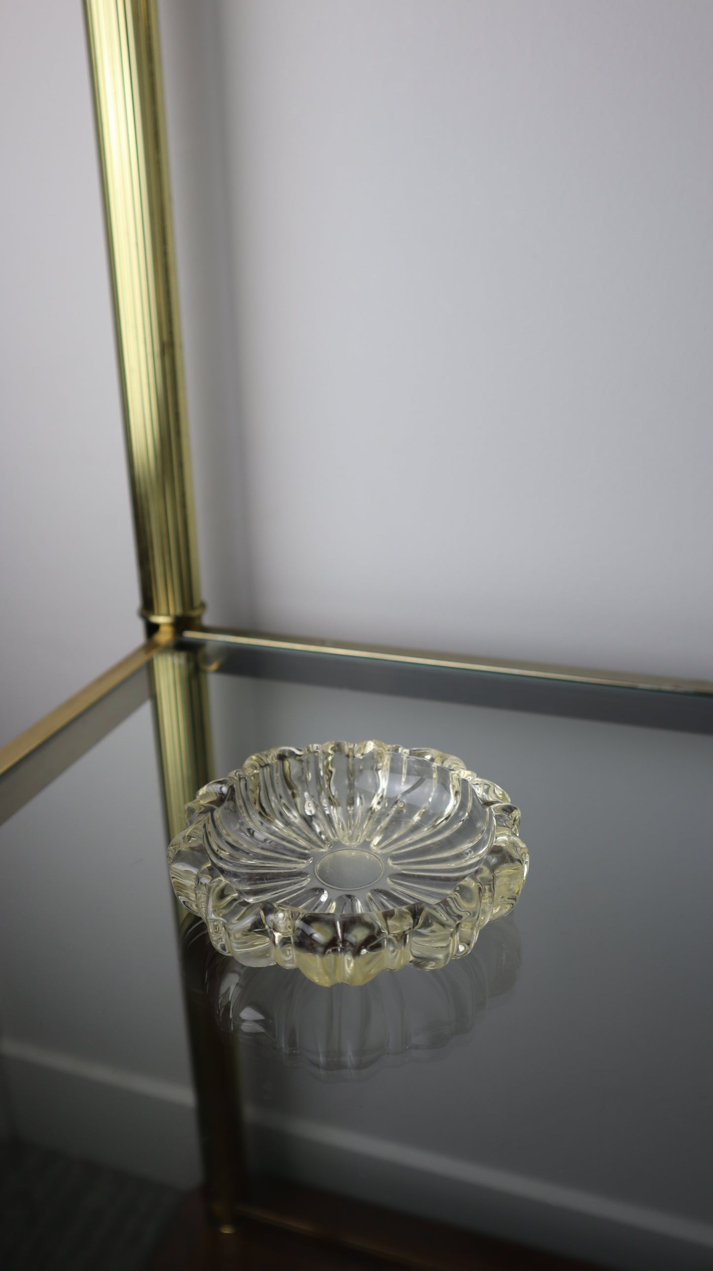 Clear Glass Scalloped Edge Ashtray
