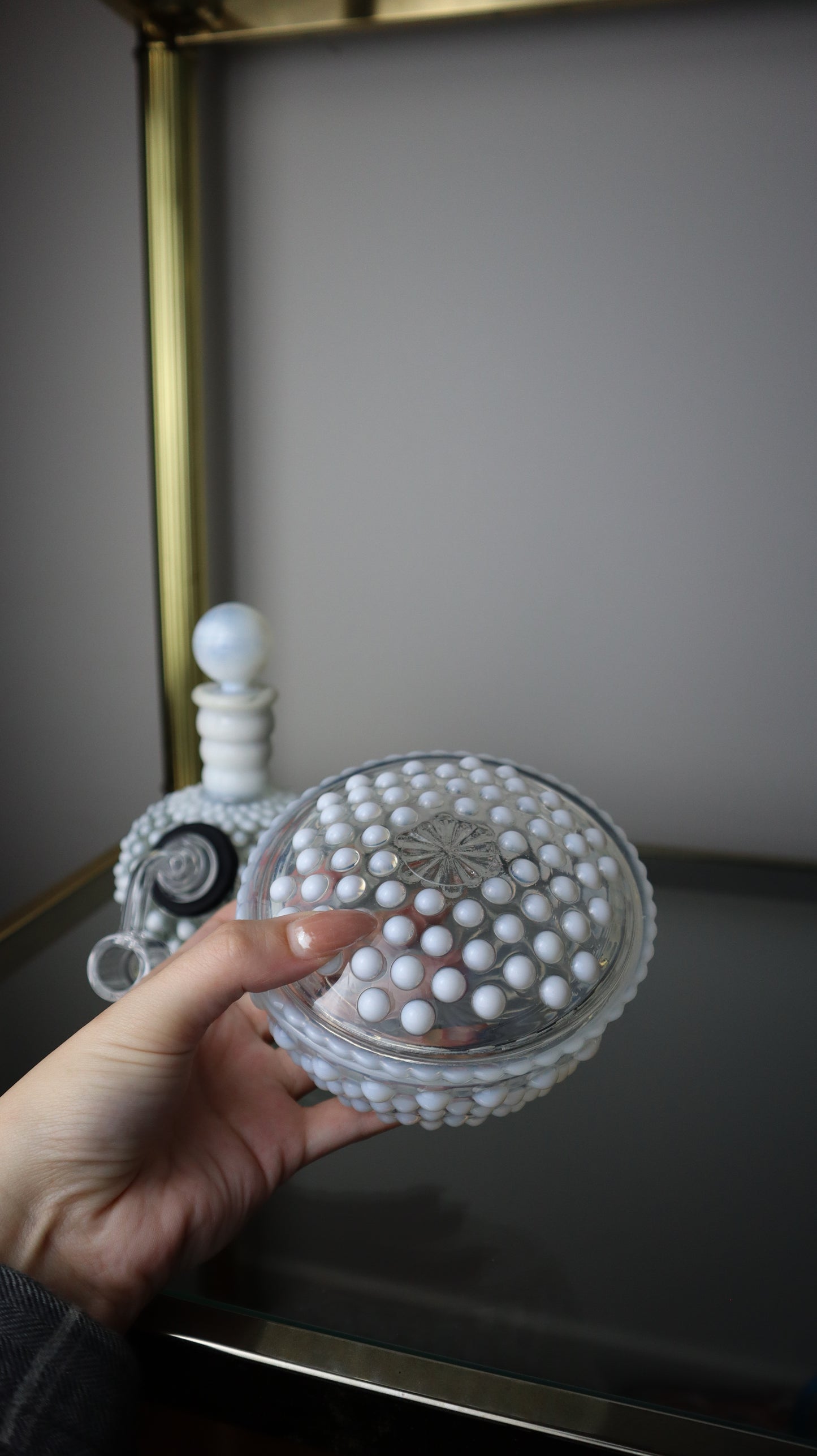 Fenton Moonglow Hobnail Bubbler