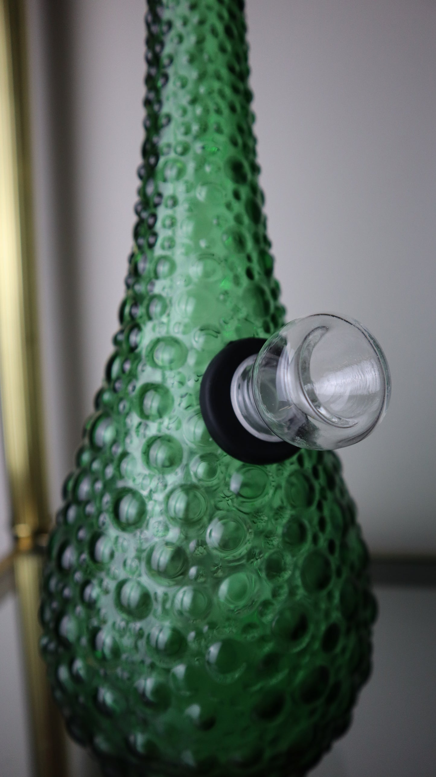 Midcentury Empoli Bubble Green Hobnail