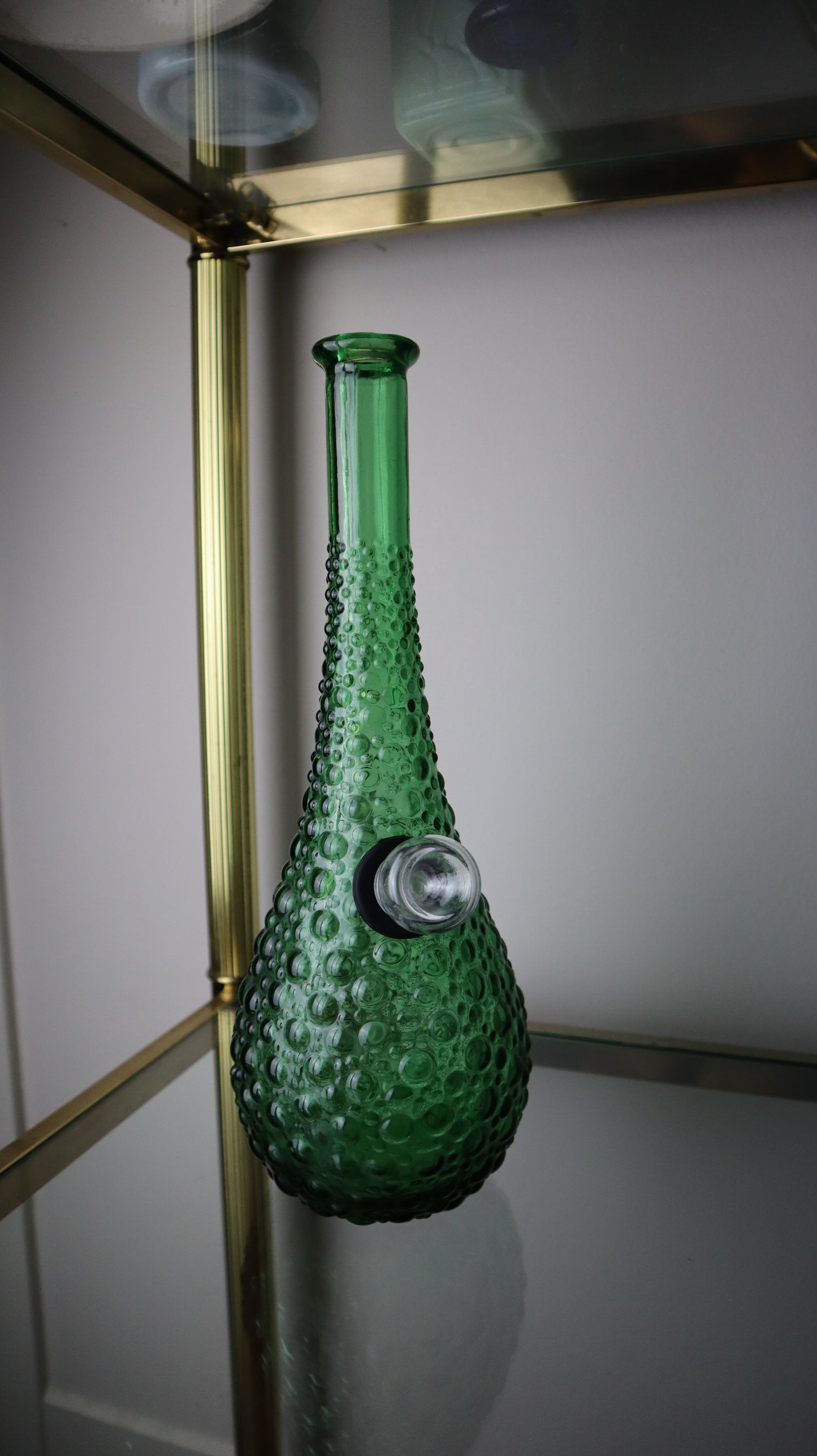 Midcentury Empoli Bubble Green Hobnail