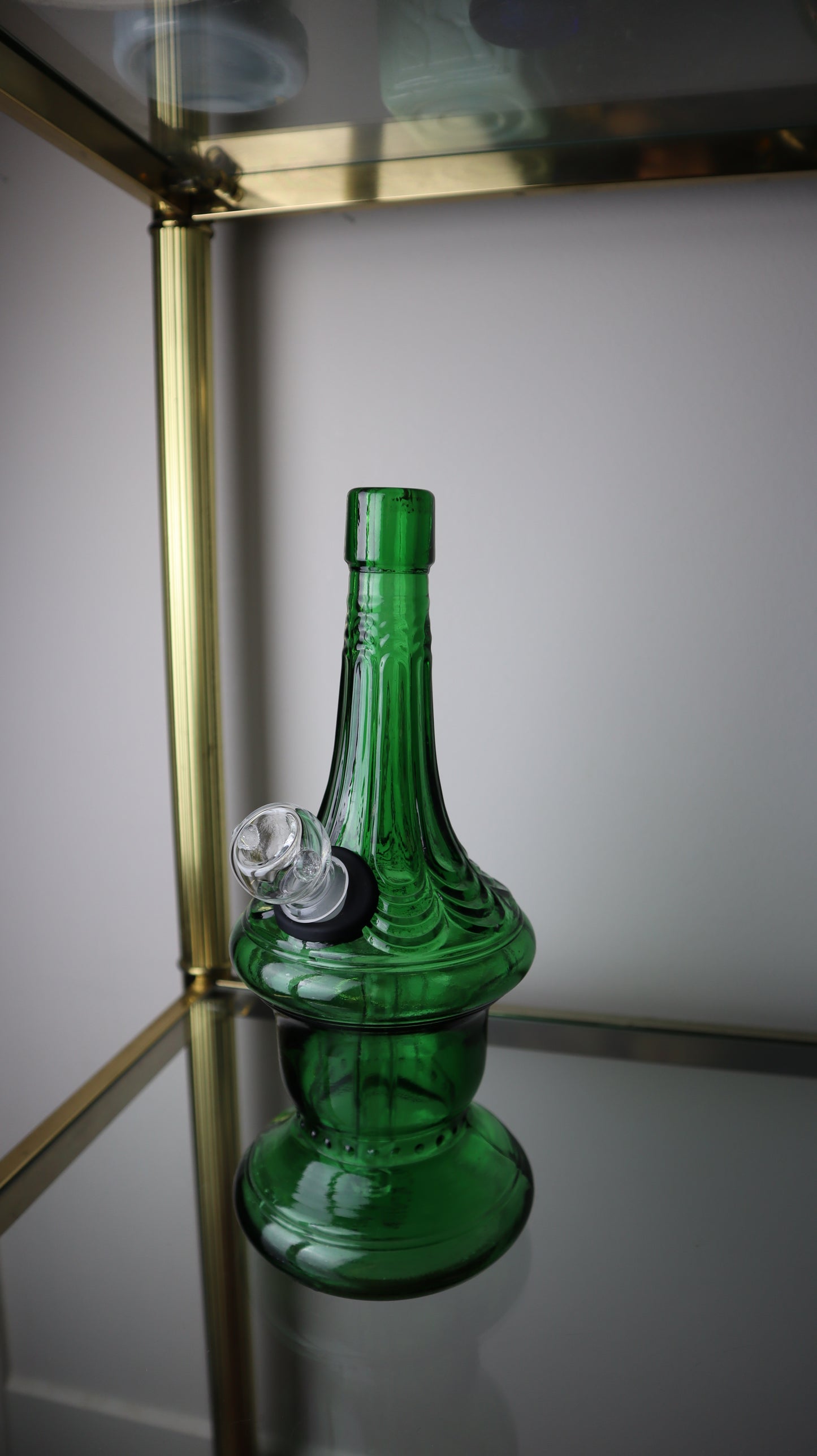 Vintage Italian Cevin Cut Green Wine Bottle&nbsp;