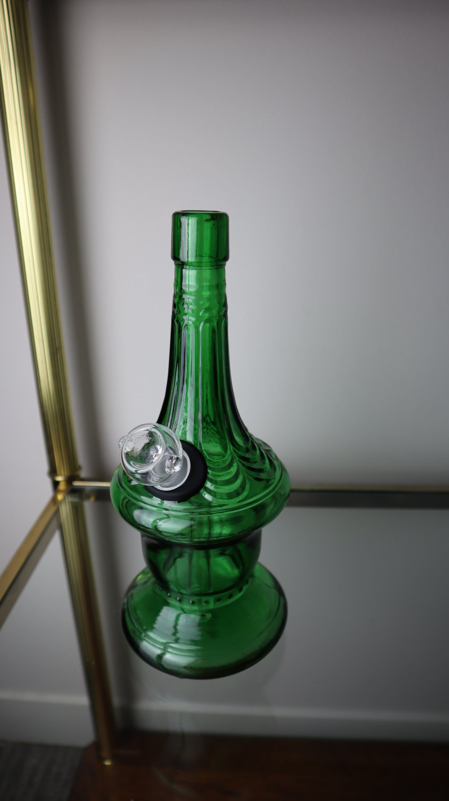 Vintage Italian Cevin Cut Green Wine Bottle&nbsp;