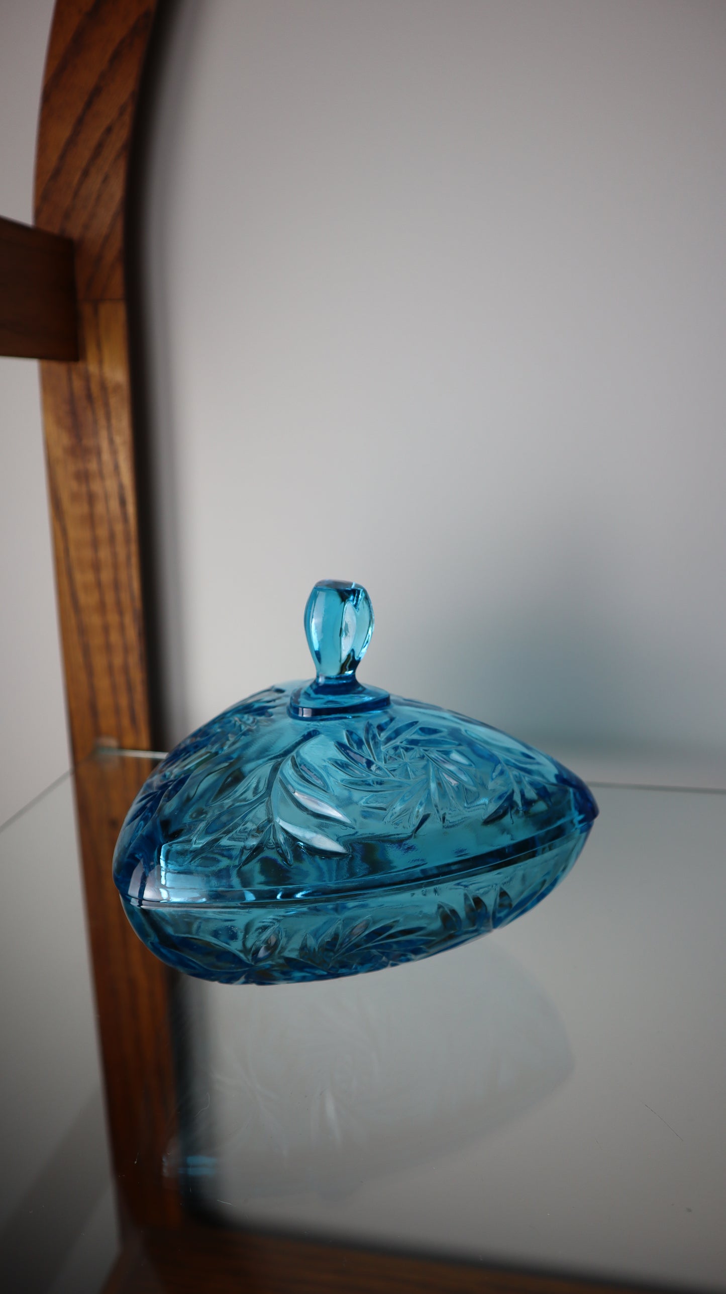 Hazel Atlas Blue Glass Trinket Dish