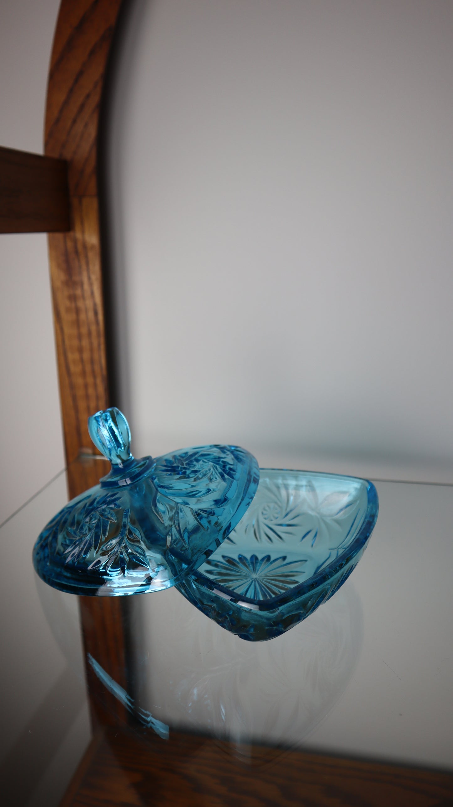 Hazel Atlas Blue Glass Trinket Dish