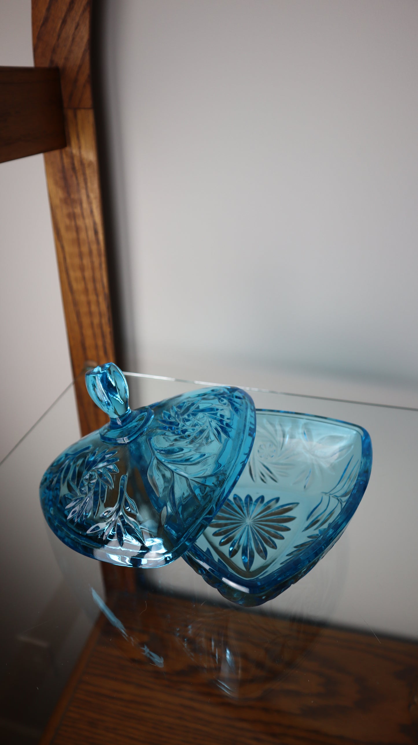 Hazel Atlas Blue Glass Trinket Dish