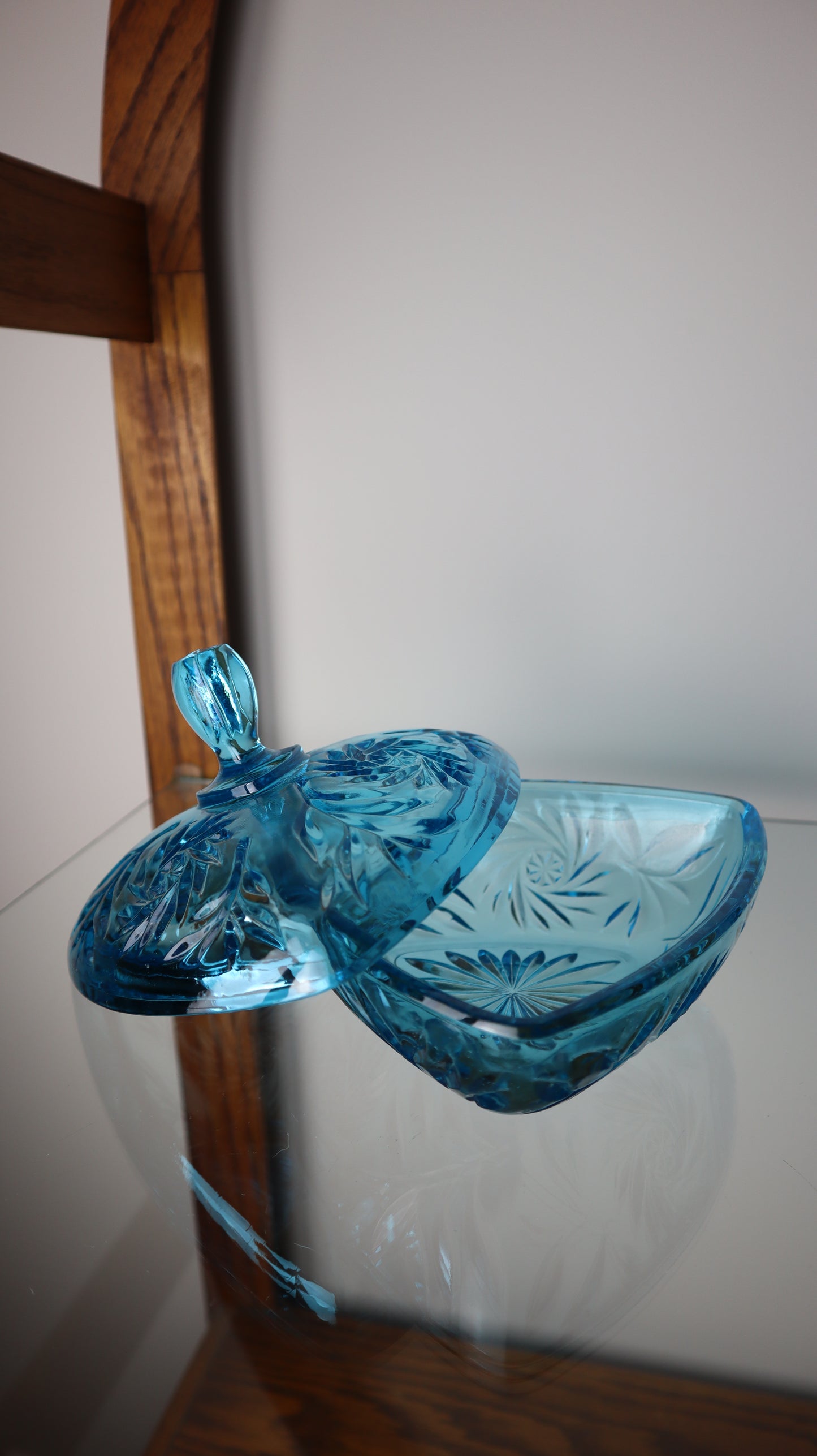 Hazel Atlas Blue Glass Trinket Dish