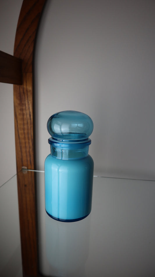 Blue Belgium Apothecary Jar Candle