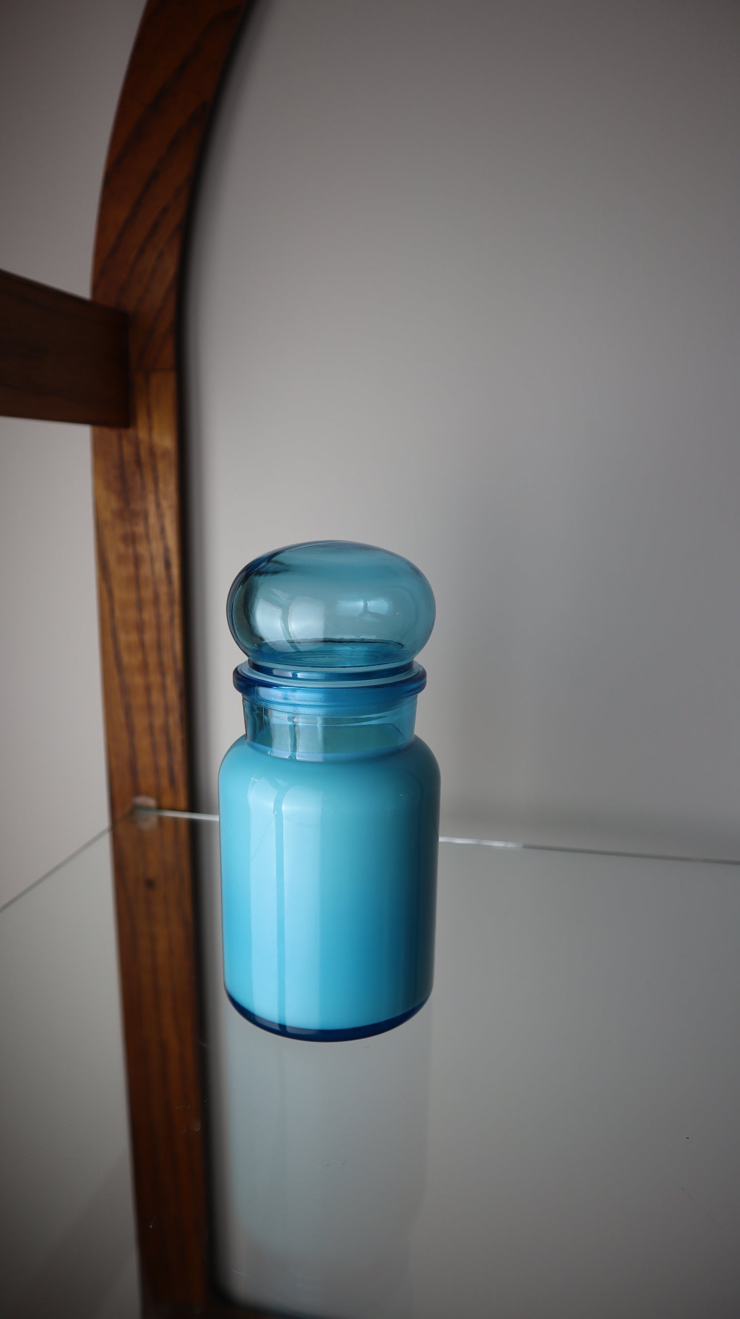 Blue Belgium Apothecary Jar Candle