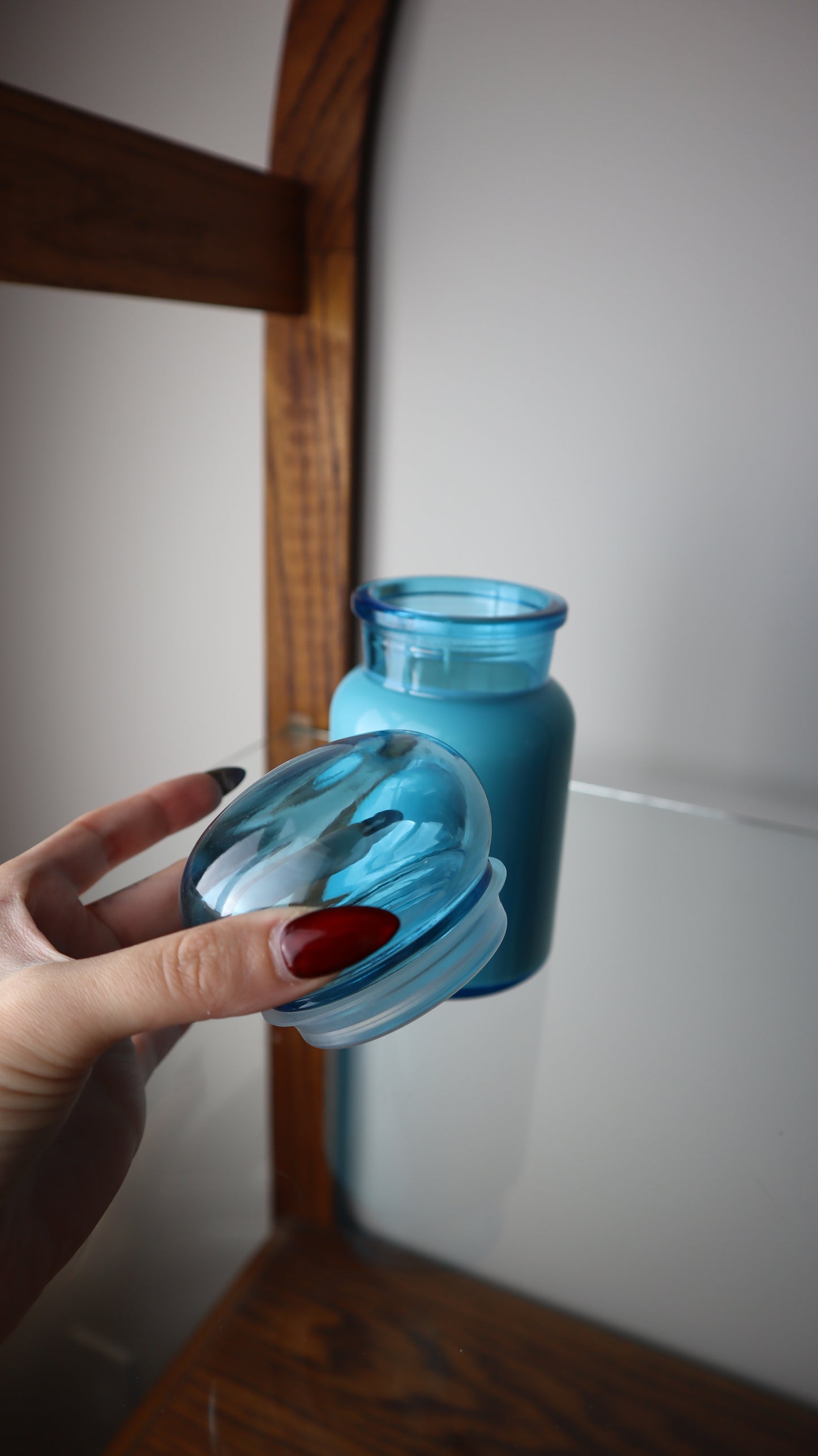 Blue Belgium Apothecary Jar Candle